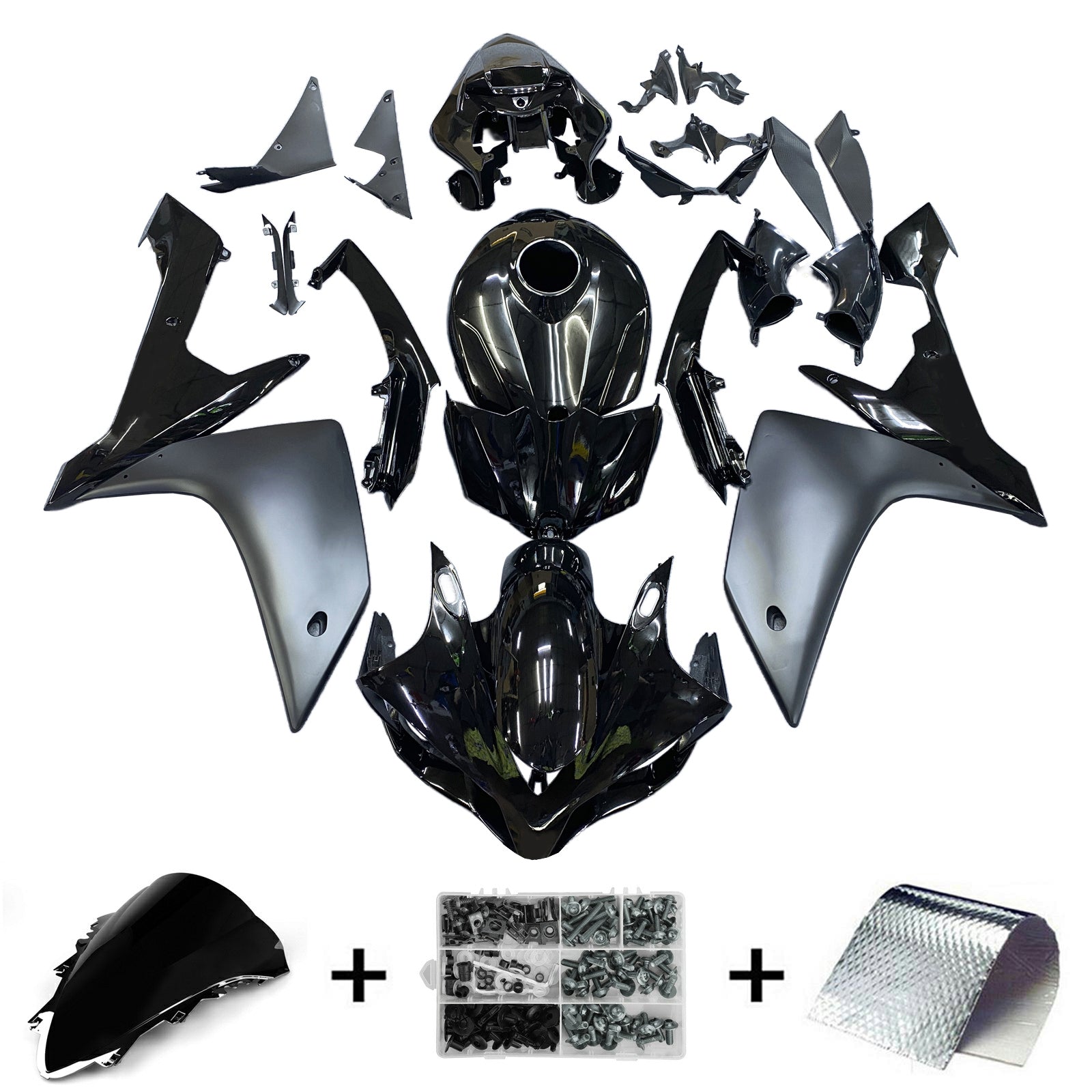 Amotopart Kit Carénage Yamaha YZF 1000 R1 2007-2008 Carrosserie Plastique ABS