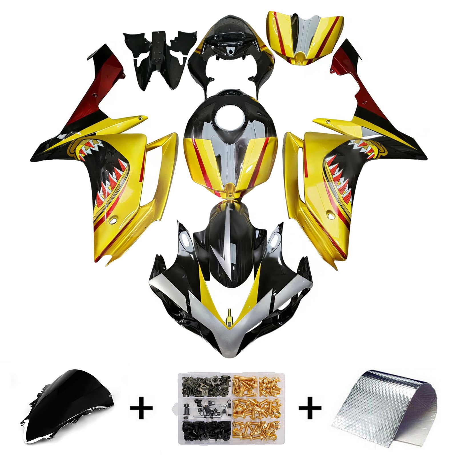 Kit de carénage injecté en plastique ABS pour Yamaha YZFR1 YZF-R1 2007-2008