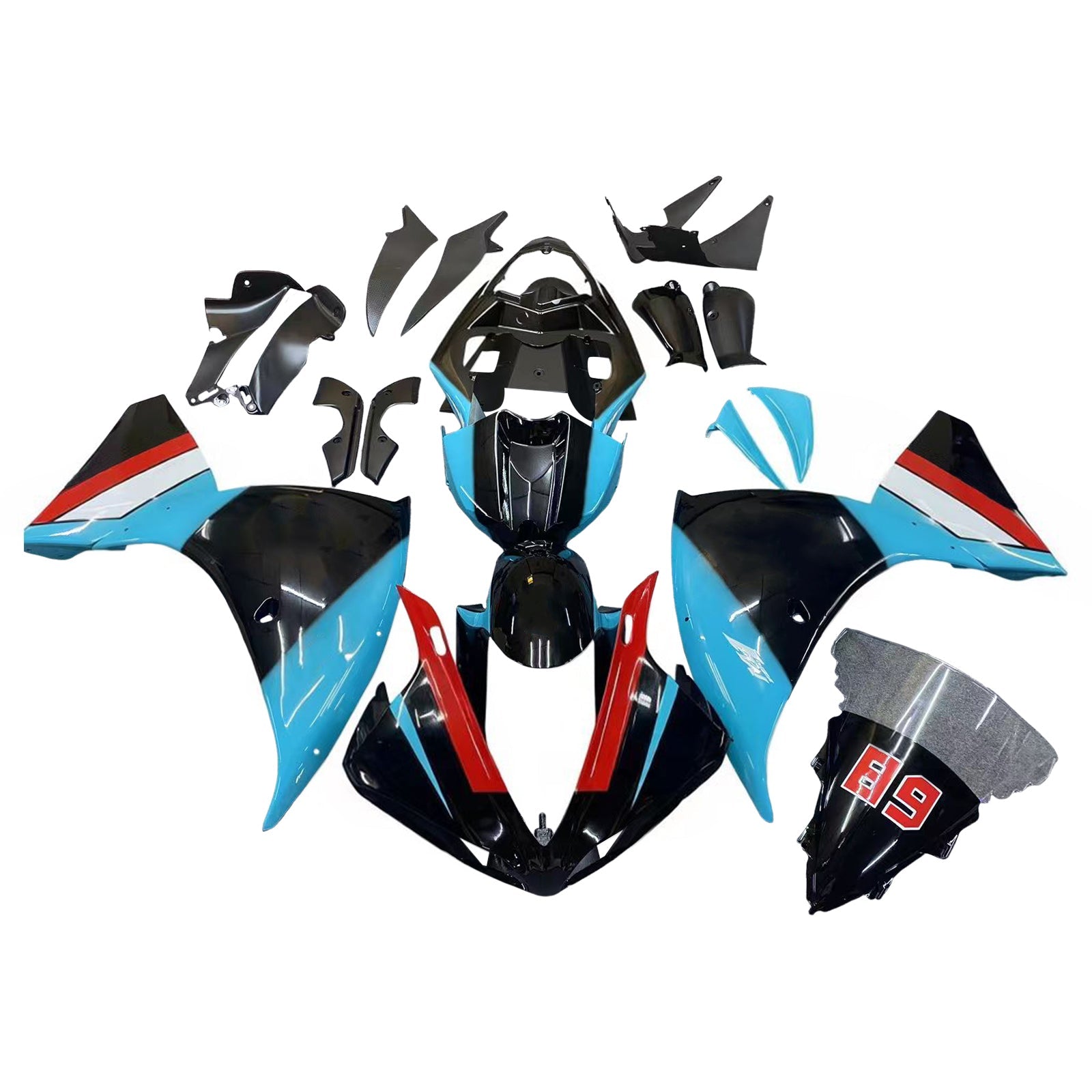 Injectie kuipkit, ABS Plastic carrosserie voor Yamaha YZF 1000 R1 2009-2011