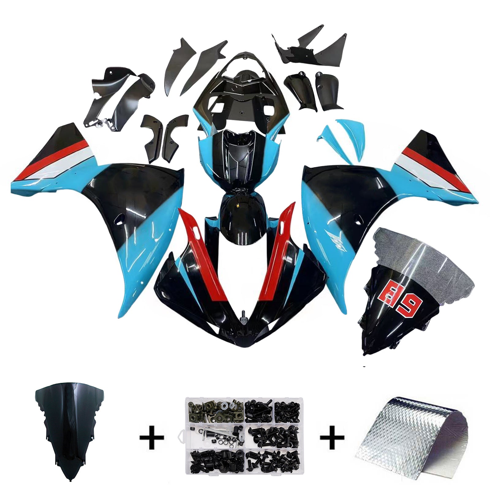 Injectie kuipkit, ABS Plastic carrosserie voor Yamaha YZF 1000 R1 2009-2011