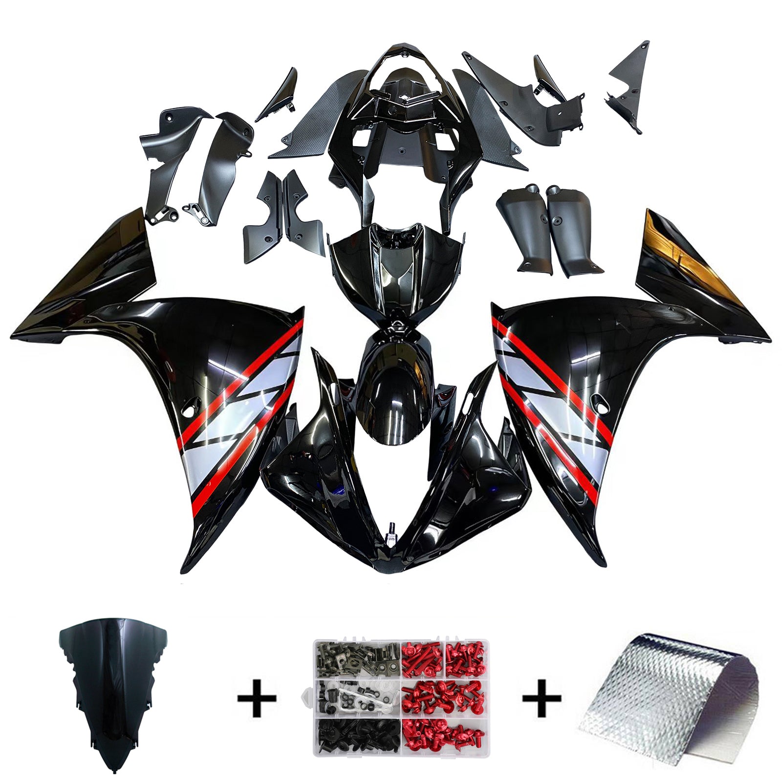 Amotopart Yamaha YZF 1000 R1 2009-2011 Kit Carénage Carrosserie Plastique ABS