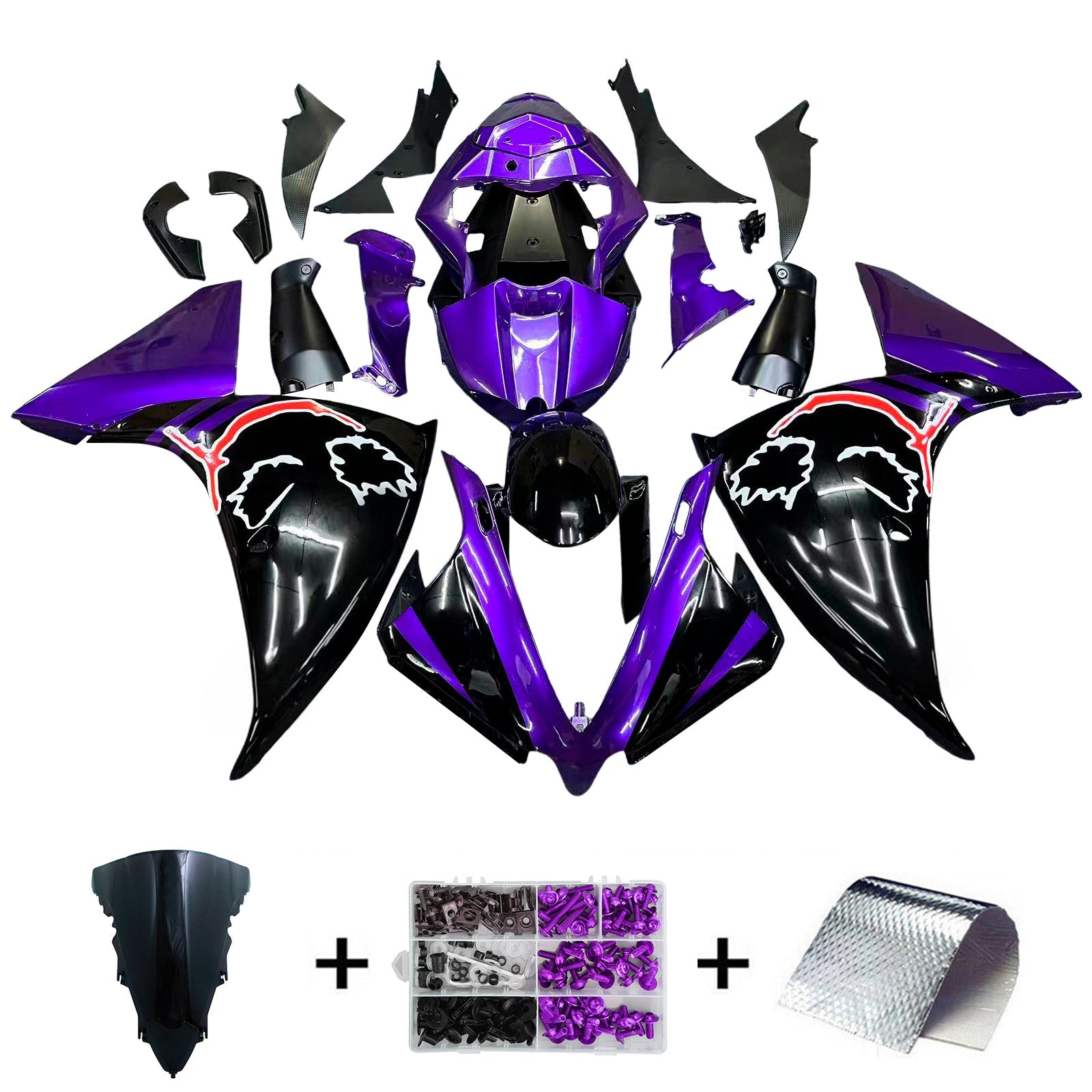 Amotopart Yamaha YZF 1000 R1 2009-2011 Kit Carénage Carrosserie Plastique ABS
