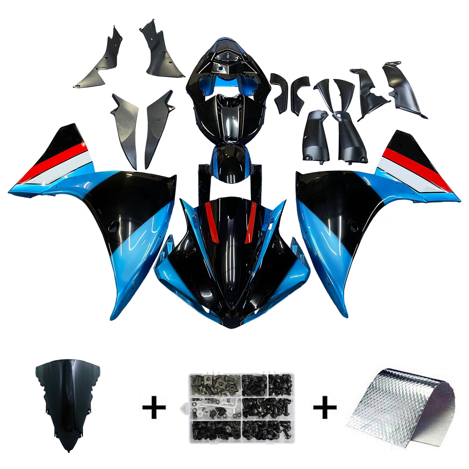 Amotopart Yamaha YZF 1000 R1 2009-2011 Kit Carénage Carrosserie Plastique ABS