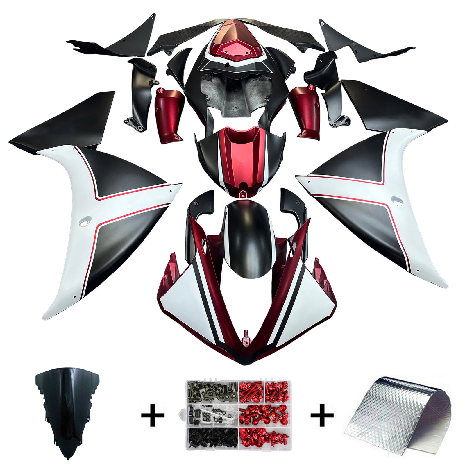 Amotopart Yamaha YZF 1000 R1 2009-2011 Kit Carénage Carrosserie Plastique ABS