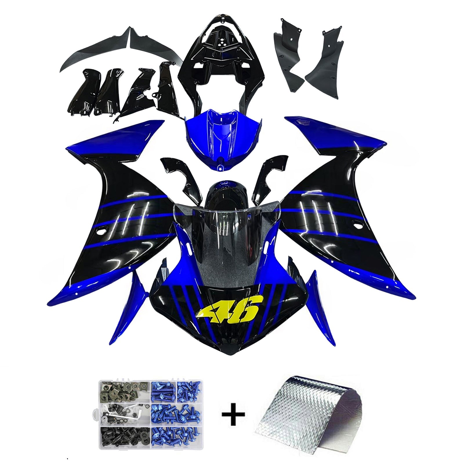 Amotopart Yamaha YZF 1000 R1 2009-2011 Kit Carénage Carrosserie Plastique ABS