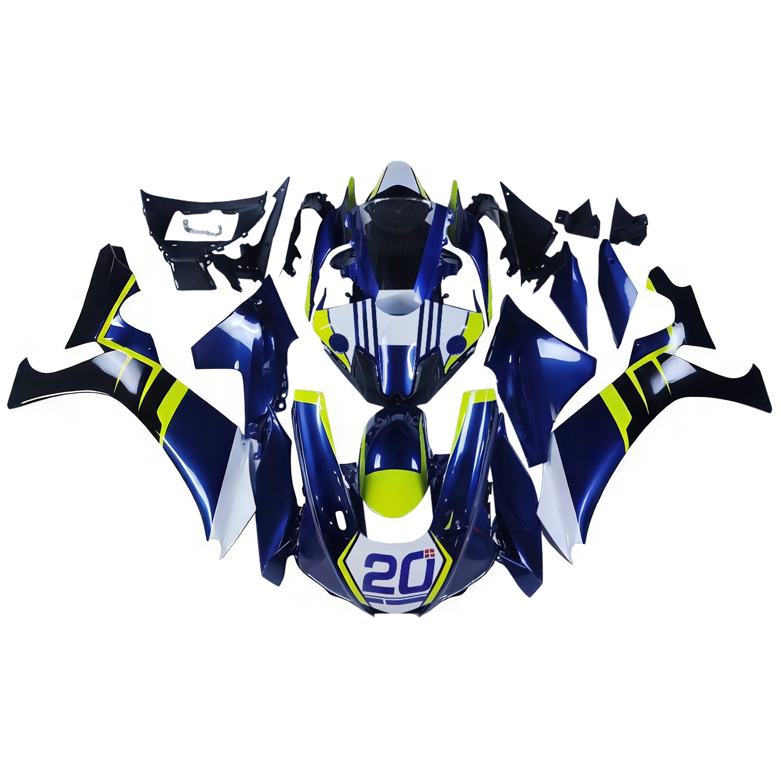 Amotopart kuipkit Yamaha YZF R1 2020-2024 Blauw en geel