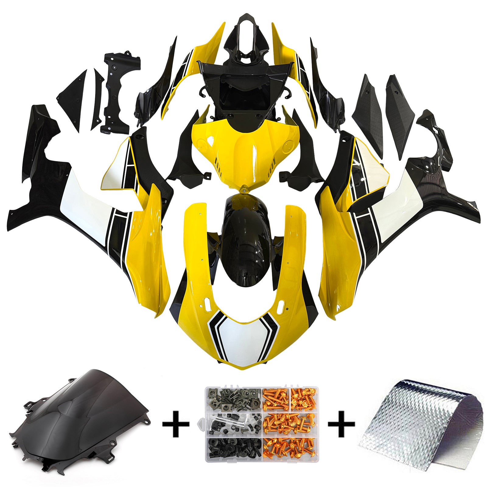Kit de carénage en plastique ABS pour carrosserie, compatible avec Yamaha YZF 1000 R1 de 2015 à 2019