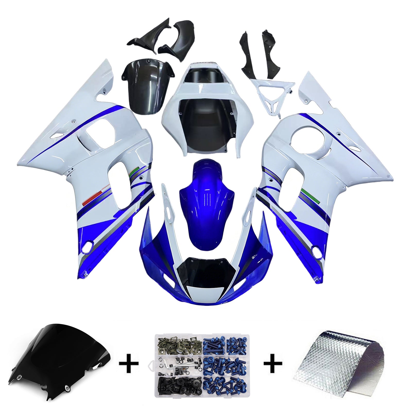 Amotopart kuip 1998-2002 Yamaha YZF-R6 wit en blauw nr. 46 FIAT R6 generiek