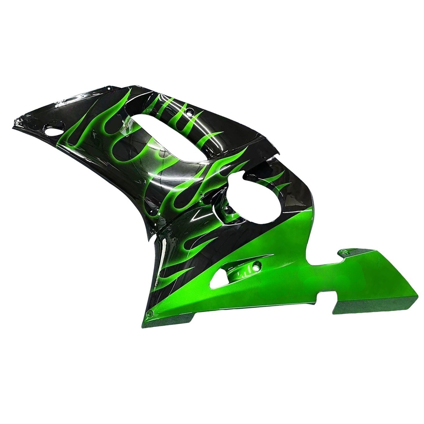 Carénages Amotopart 1998-2002 Yamaha YZF-R6 Black & Green Flame R6 Generic