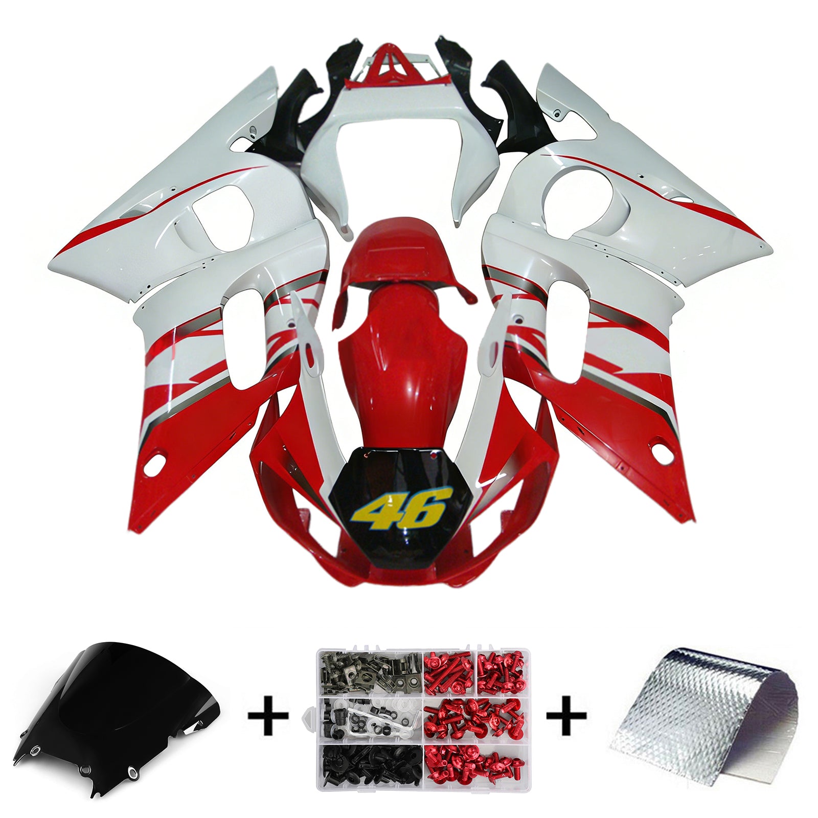 Amotopart Yamaha YZF 600 R6 1998-2002 ABS muovinen korin suojasarja