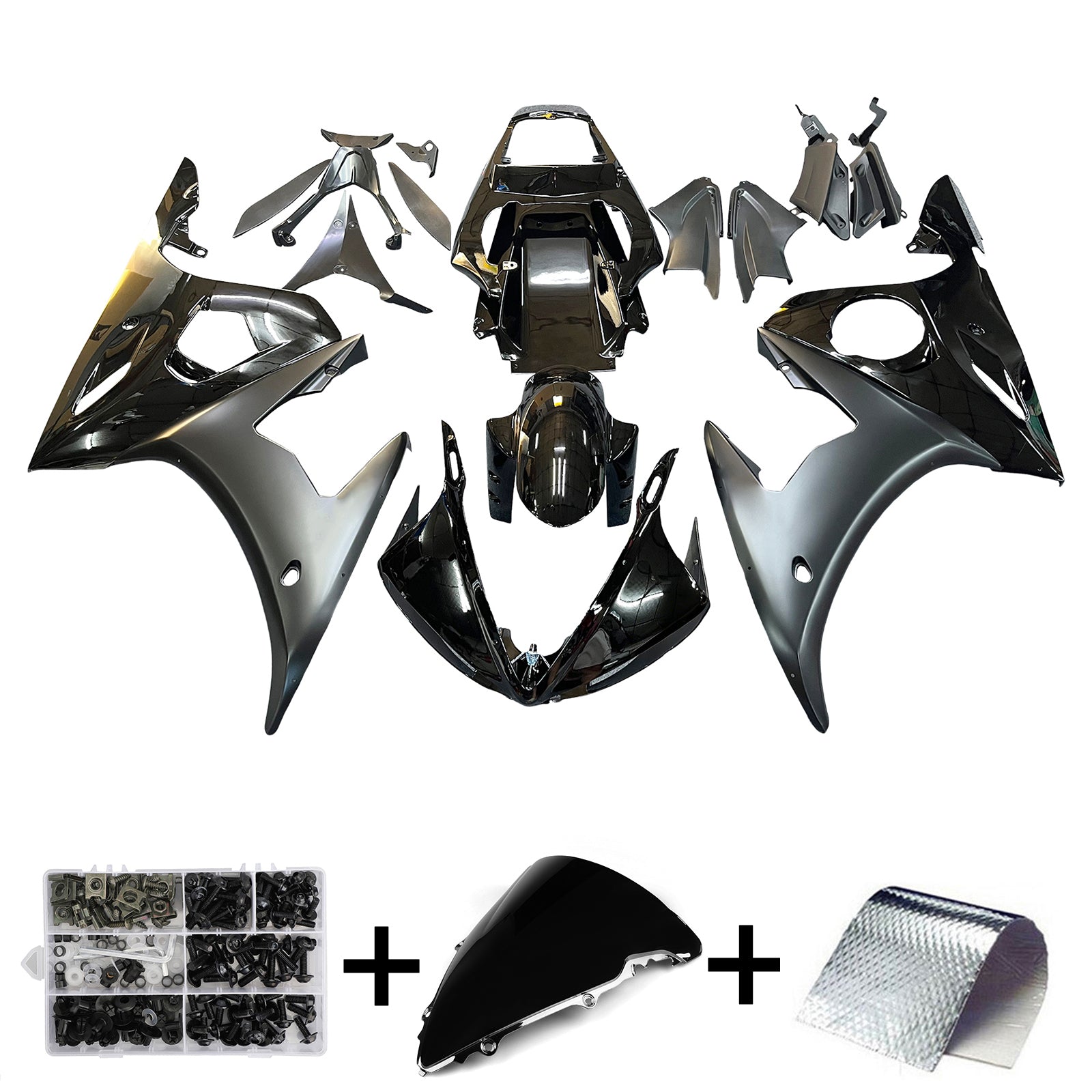 Kit de carénage Amotopart pour YAMAHA YZF-R6 YZF R6 2003-2004 Noir Générique