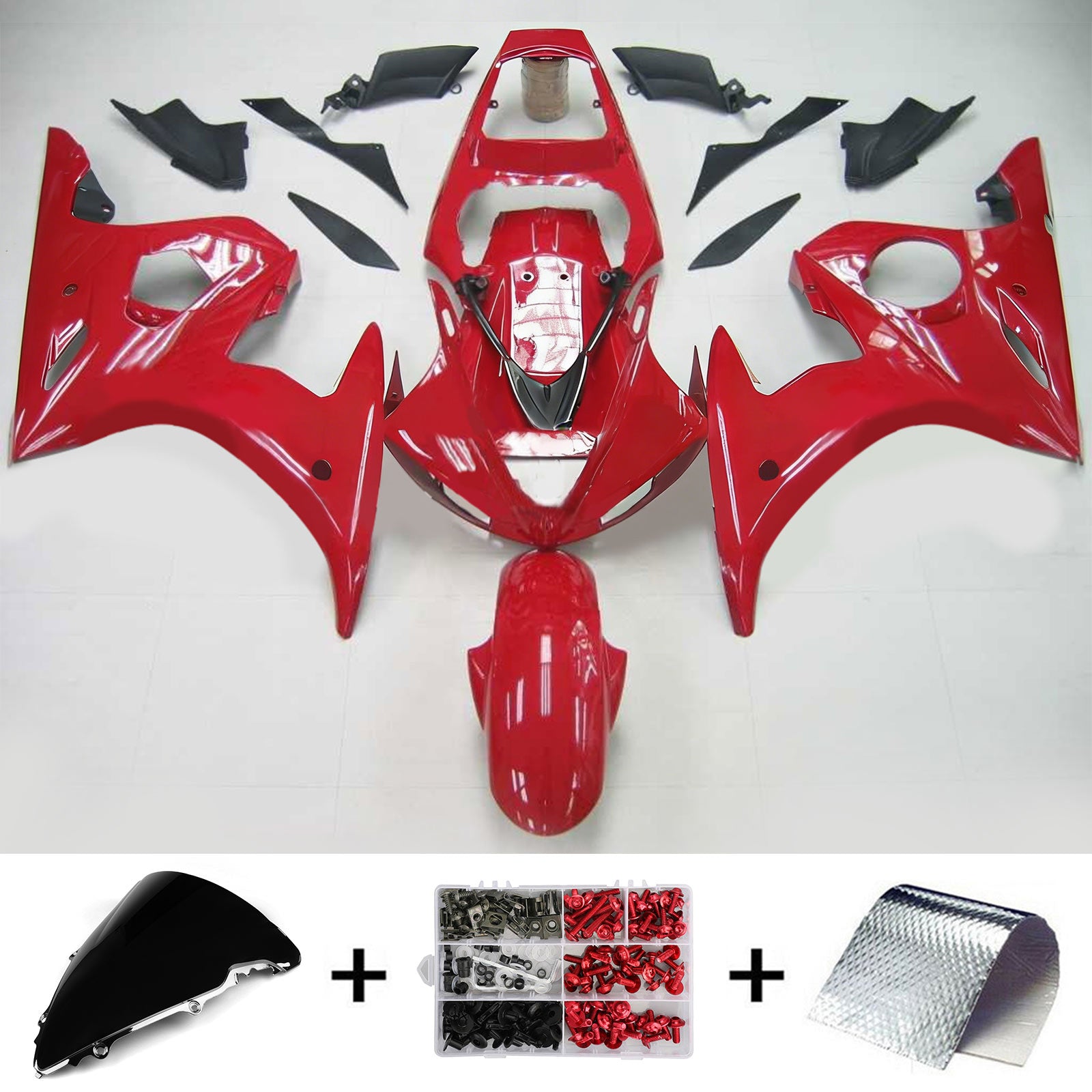 Kit de carénage Amotopart pour Yamaha YZF 600 R6 2003-2004 R6S 2006-2009