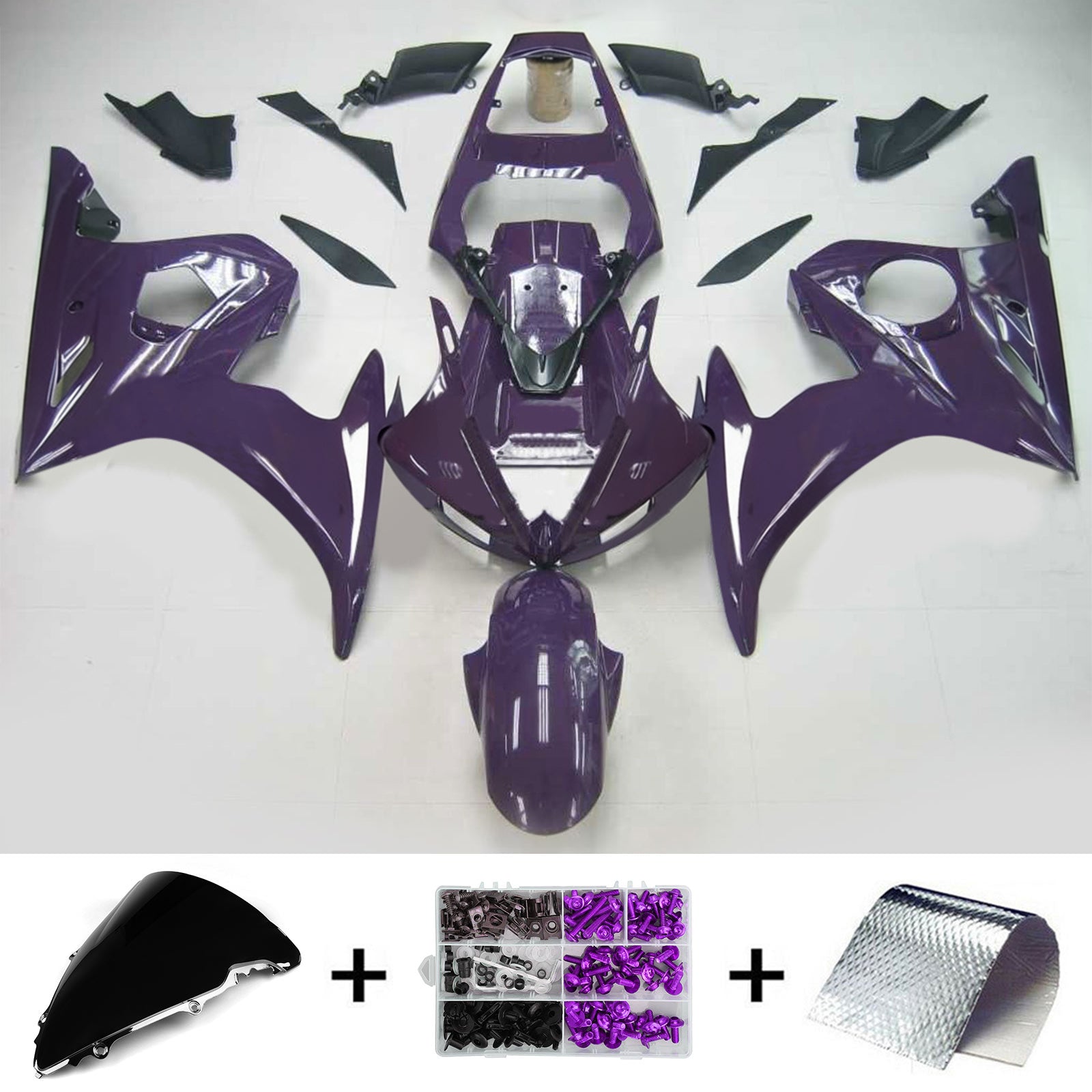 Kit de carénage Amotopart pour Yamaha YZF 600 R6 2003-2004 R6S 2006-2009