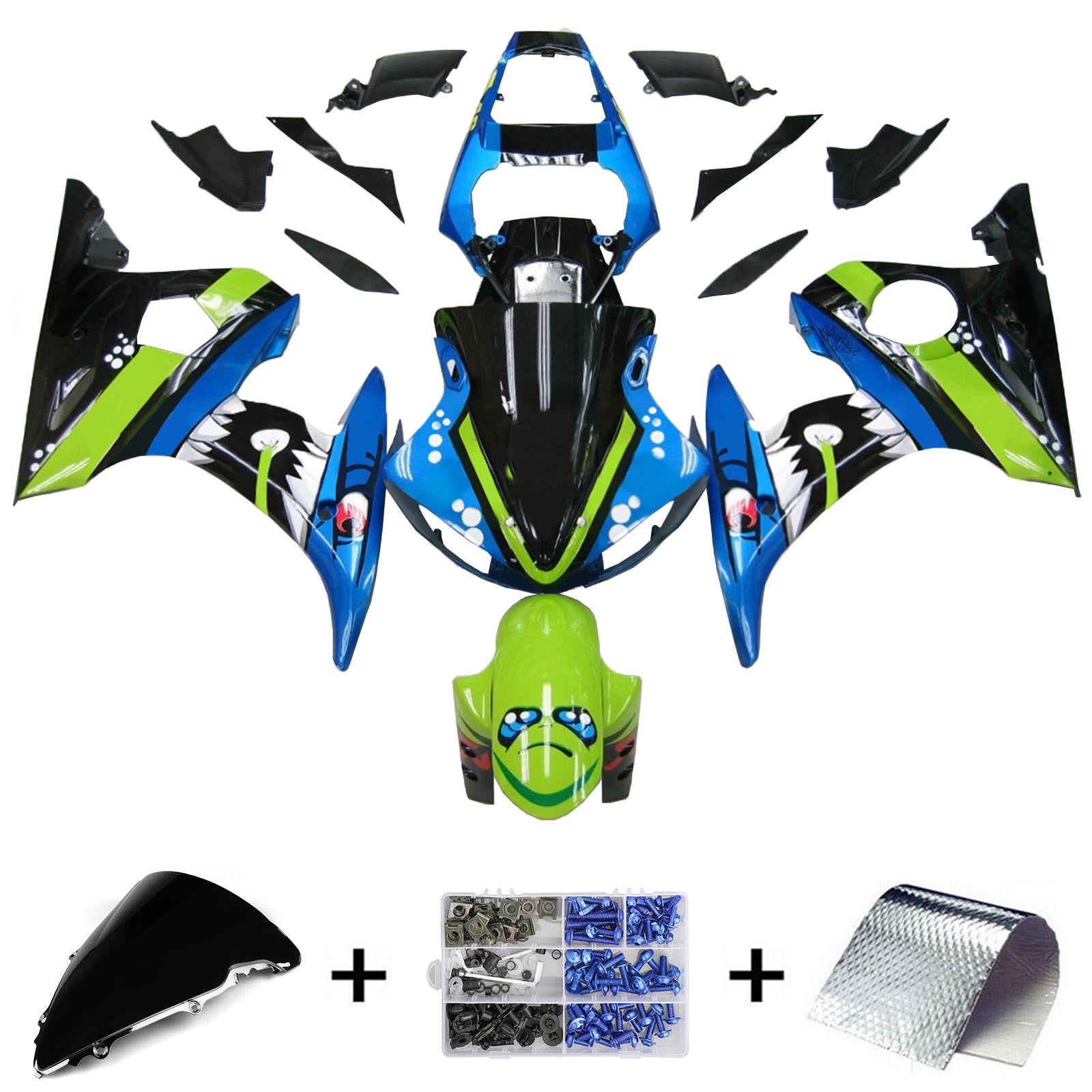Kit de carénage Amotopart pour Yamaha YZF 600 R6 2003-2004 R6S 2006-2009