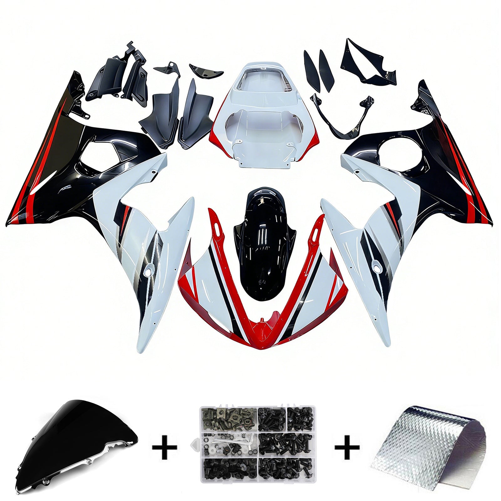 Kit de carénage Amotopart pour Yamaha YZF 600 R6 2003-2004 R6S 2006-2009