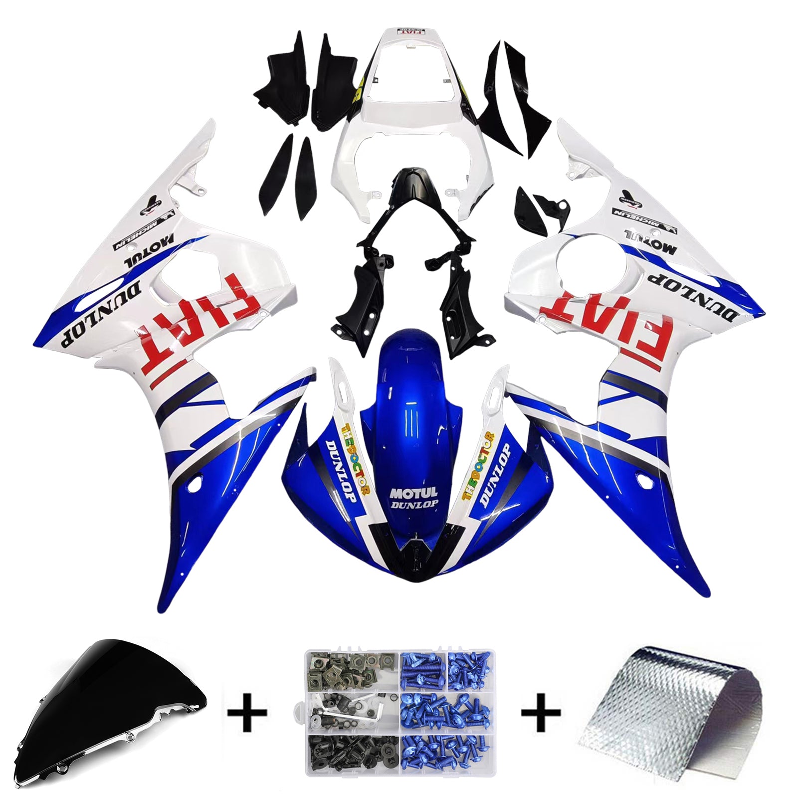 Amotopart Kit Carénage Yamaha YZF-R6 2005 Carrosserie