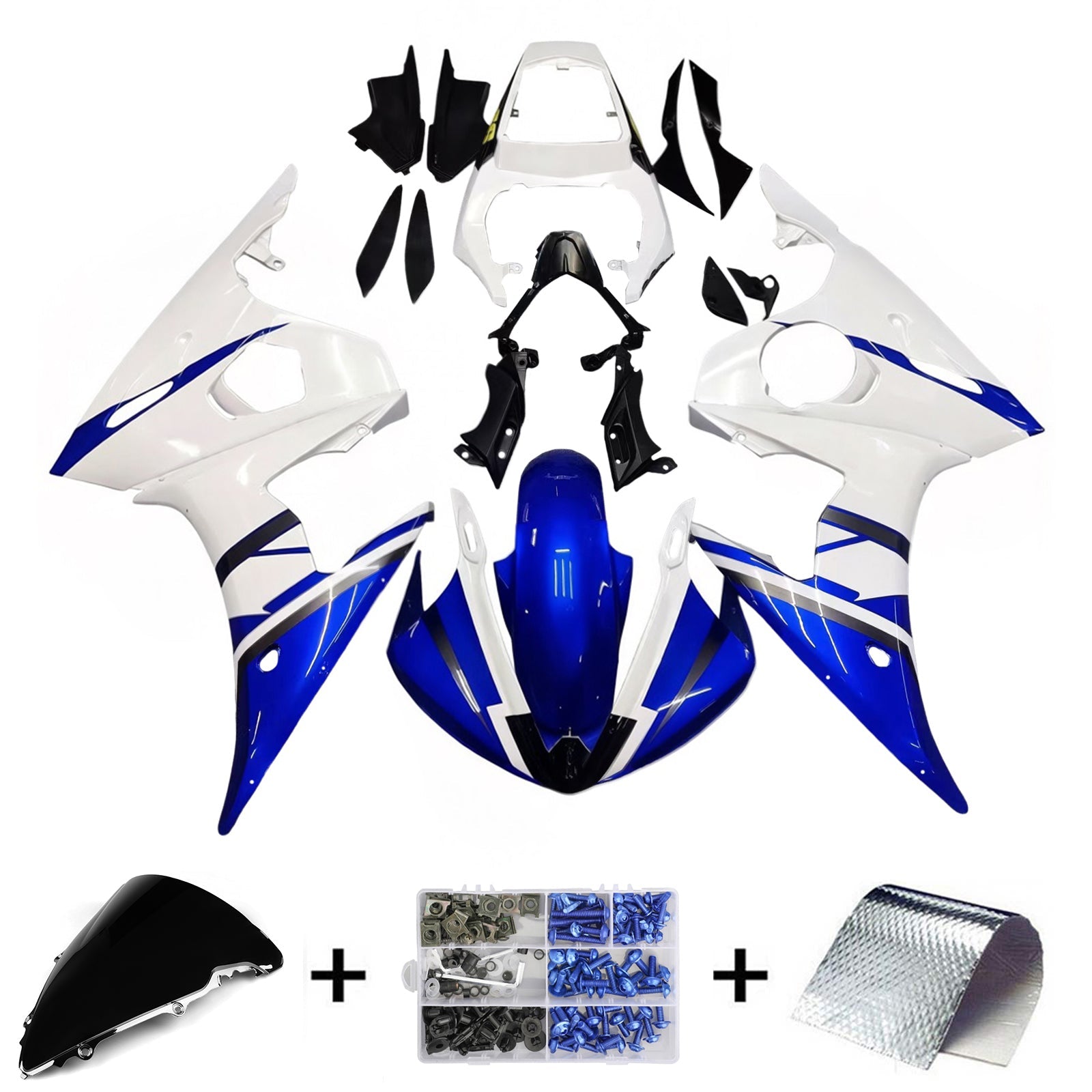 Amotopart Kit Carénage Yamaha YZF-R6 2005 Carrosserie