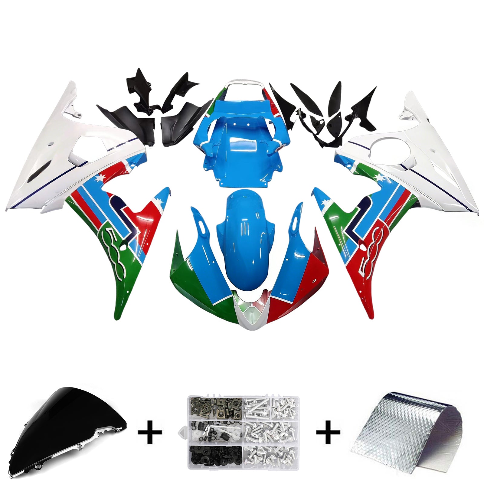 Kit de carenado de inyección, cuerpo de plástico ABS para Yamaha YZF 600 R6 2005
