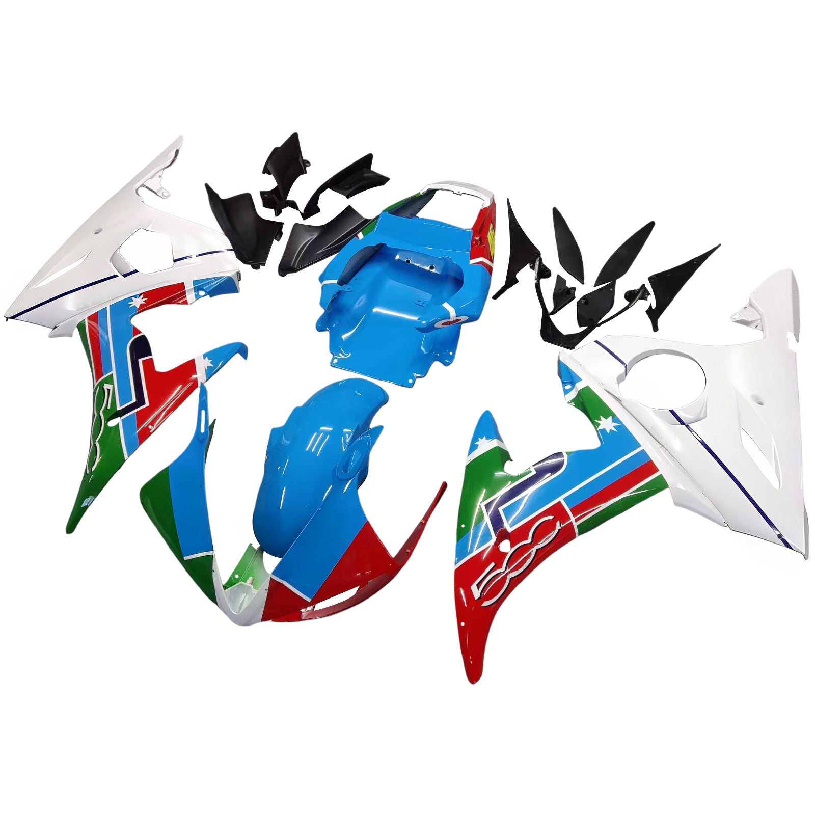 Kit de carenado de inyección, cuerpo de plástico ABS para Yamaha YZF 600 R6 2005