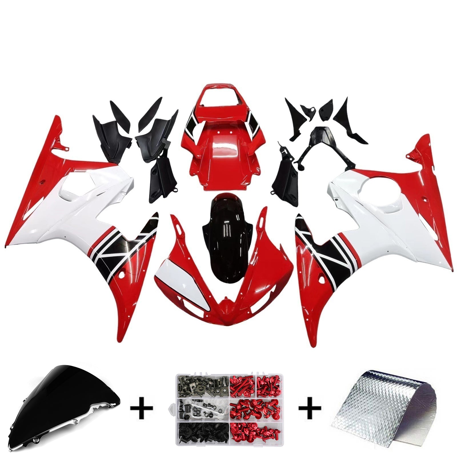 Kit de carénage par injection , carrosserie en plastique ABS Pour Yamaha YZF 600 R6 2005