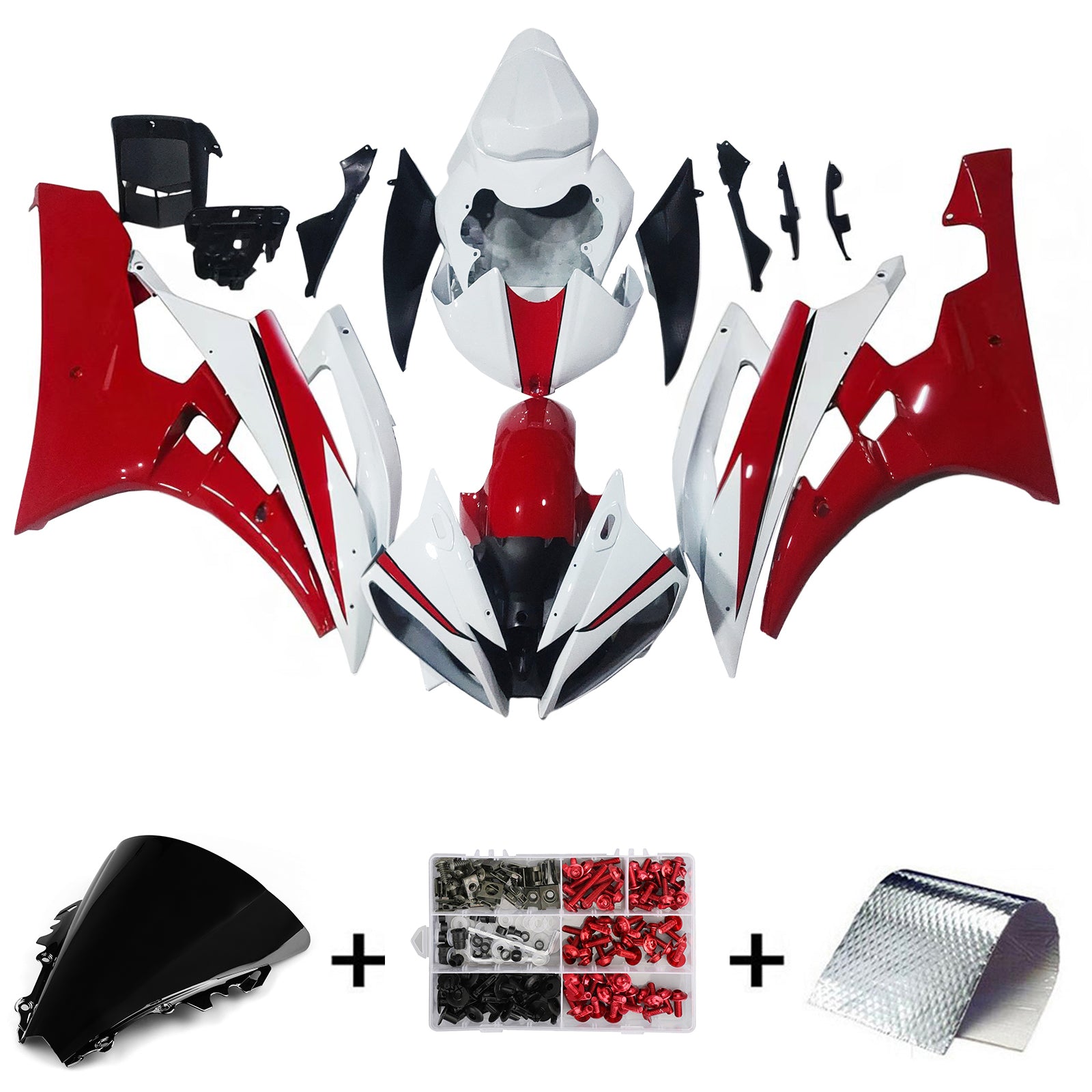 Carene Amotopart 2006-2007 Yamaha YZF-R6 Bianco Rosso Michelin R6 Generico