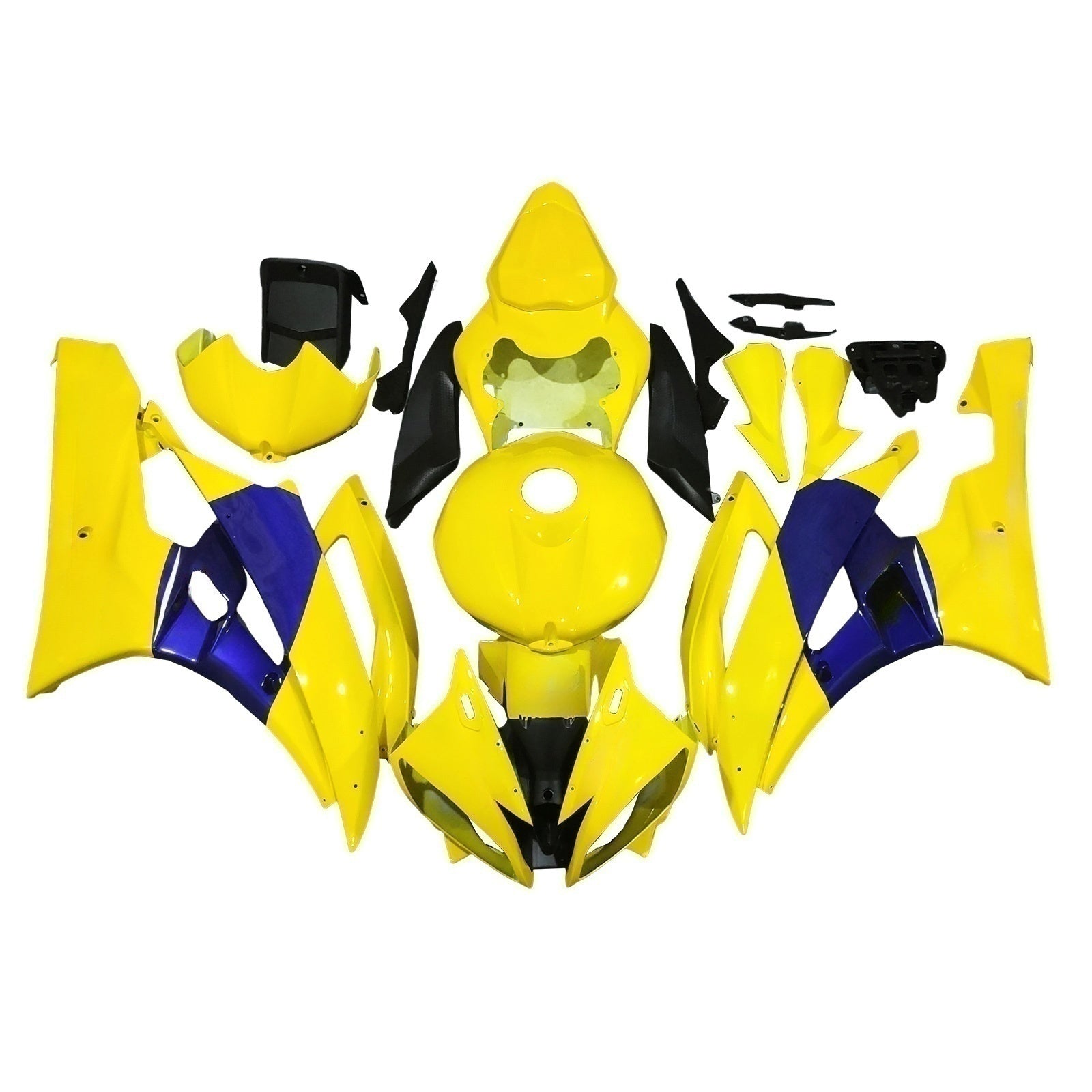 Carénages Amotopart 2006-2007 Yamaha YZF-R6 Jaune Bleu No.46 Camel R6 Generic