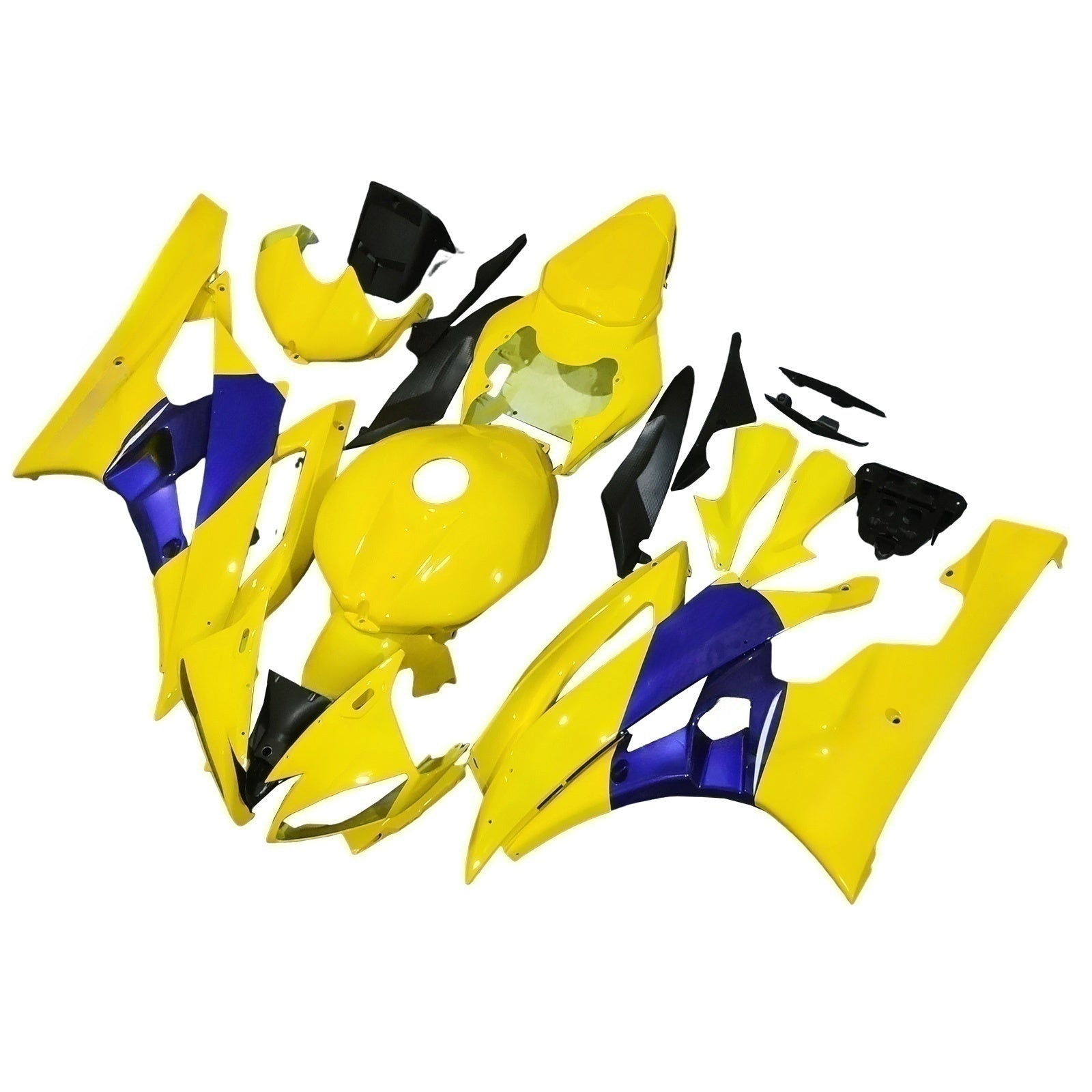Carénages Amotopart 2006-2007 Yamaha YZF-R6 Jaune Bleu No.46 Camel R6 Generic