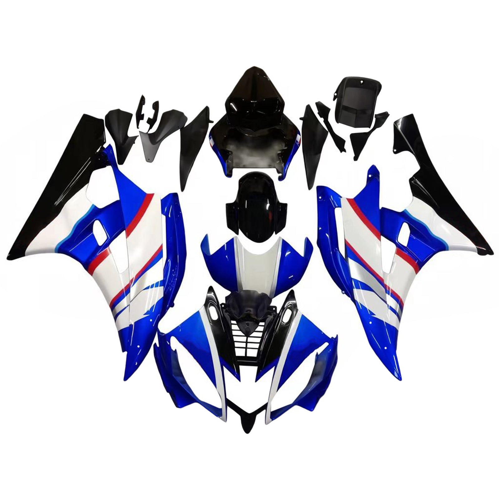 Carénages Amotopart 2006-2007 Yamaha YZF-R6 Bleu Noir Sterilgard R6 Generic