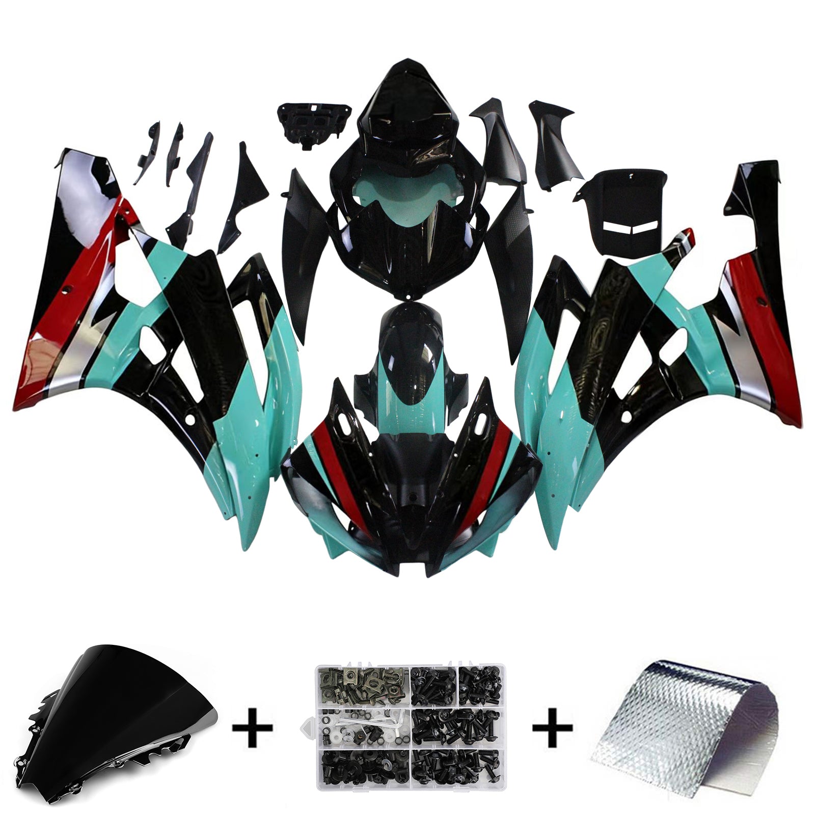 Amotopart Yamaha YZF 600 R6 2006-2007 Kit Carrosserie plastični abs