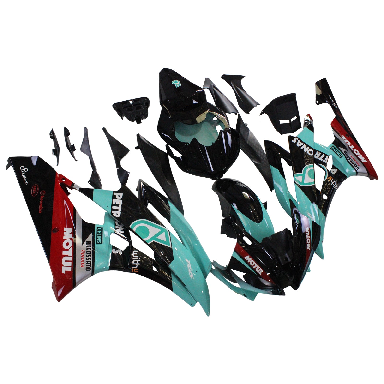 Amotopart Yamaha YZF 600 R6 2006-2007 Kit Carénage Carrosserie Plastique ABS