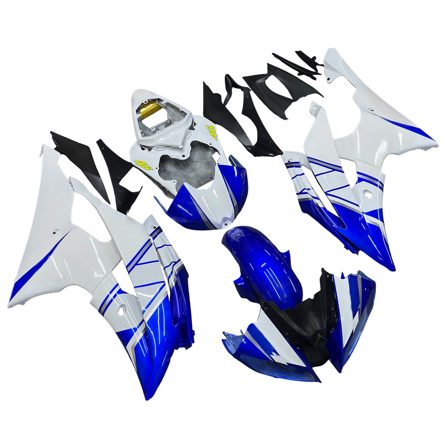Owiewki Amotopart 2008-2016 Yamaha YZF-R6 Biało-Niebieskie No.46 FIAT R6 Generic