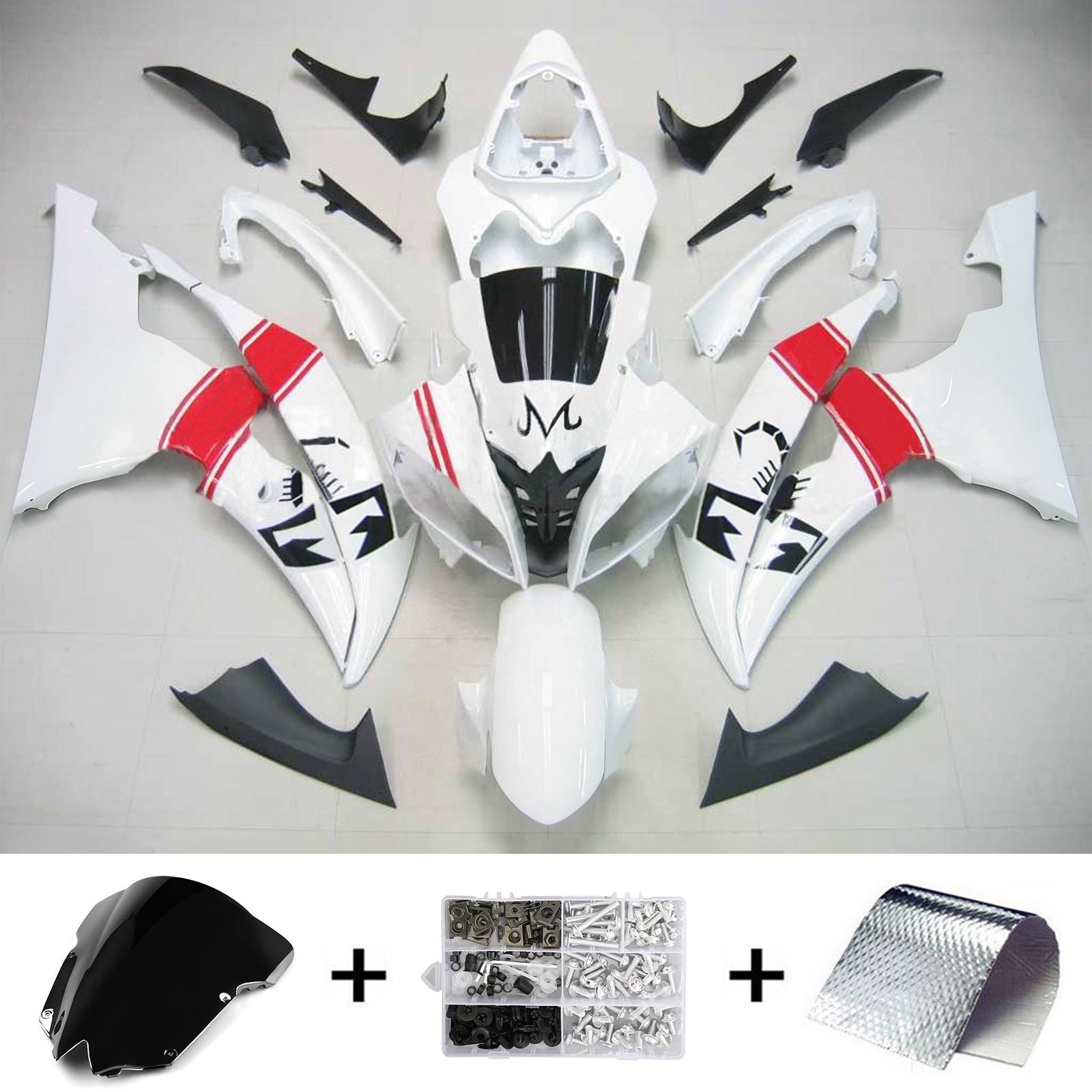 Kit de carénage Amotopart pour Yamaha YZF 600 R6 2008-2016 générique