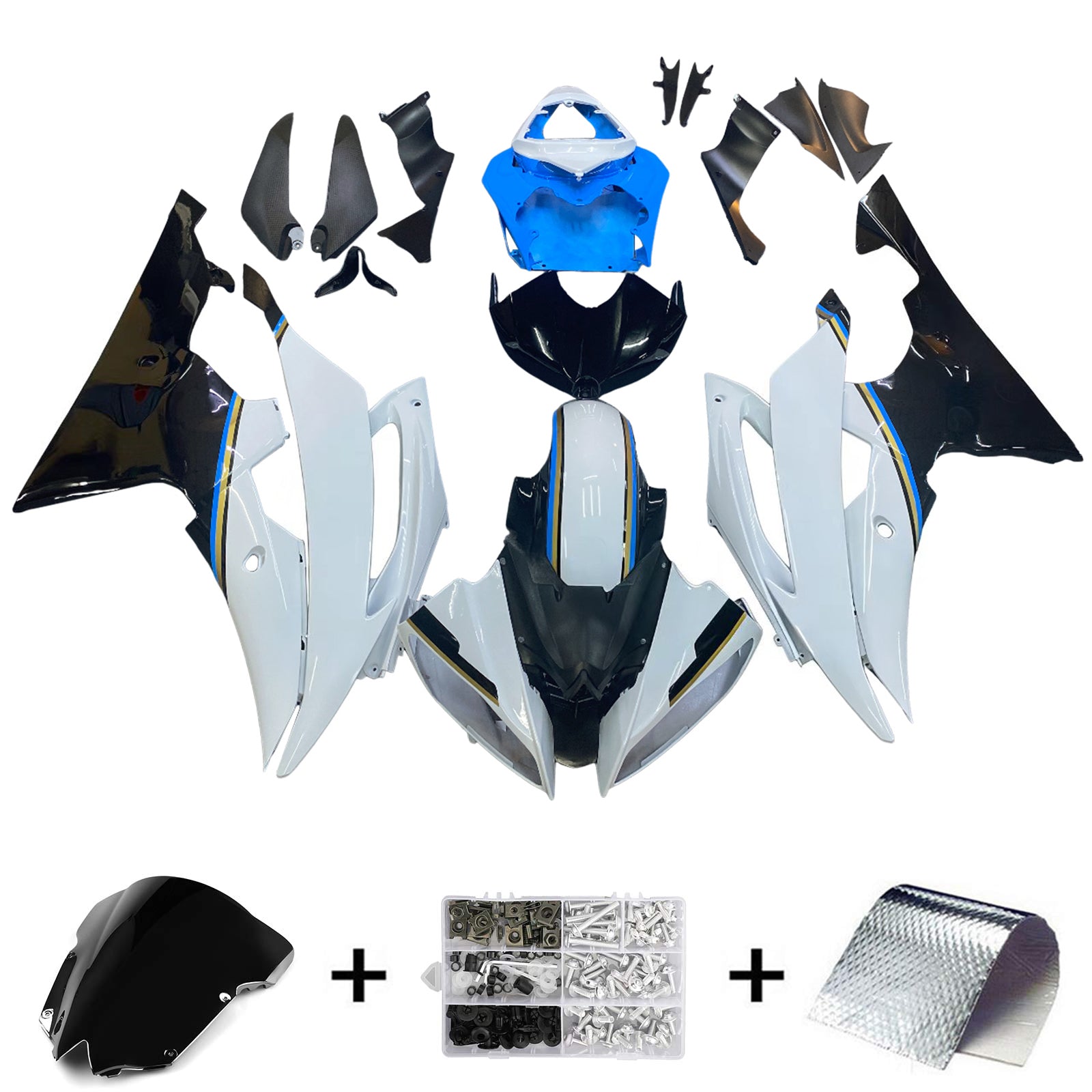 Kit de carénage Amotopart pour Yamaha YZF 600 R6 2008-2016 générique