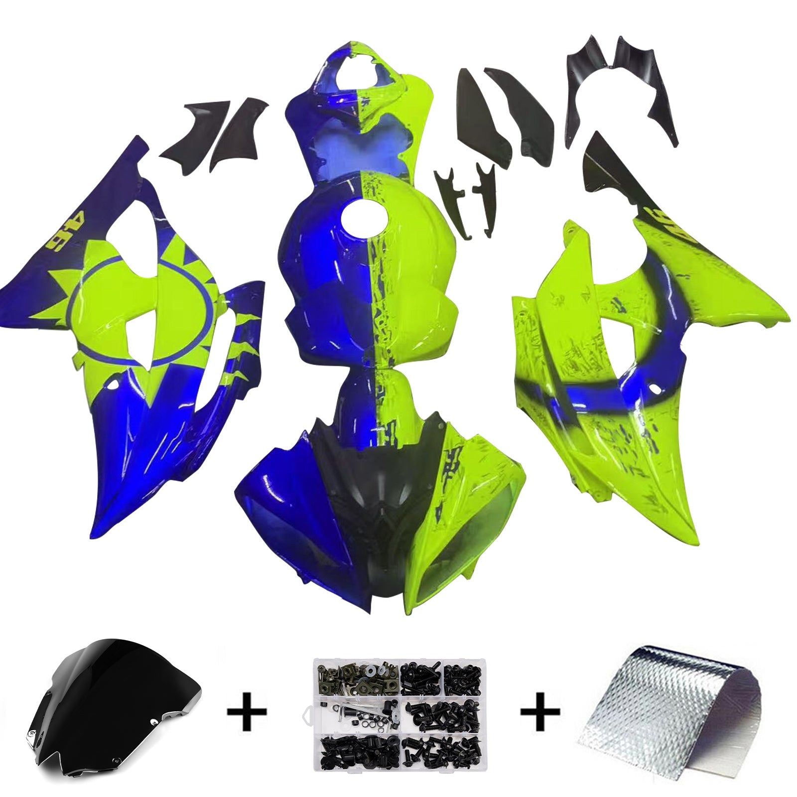Kit de carenado de plástico ABS para Yamaha YZF 600 R6 2008-2016