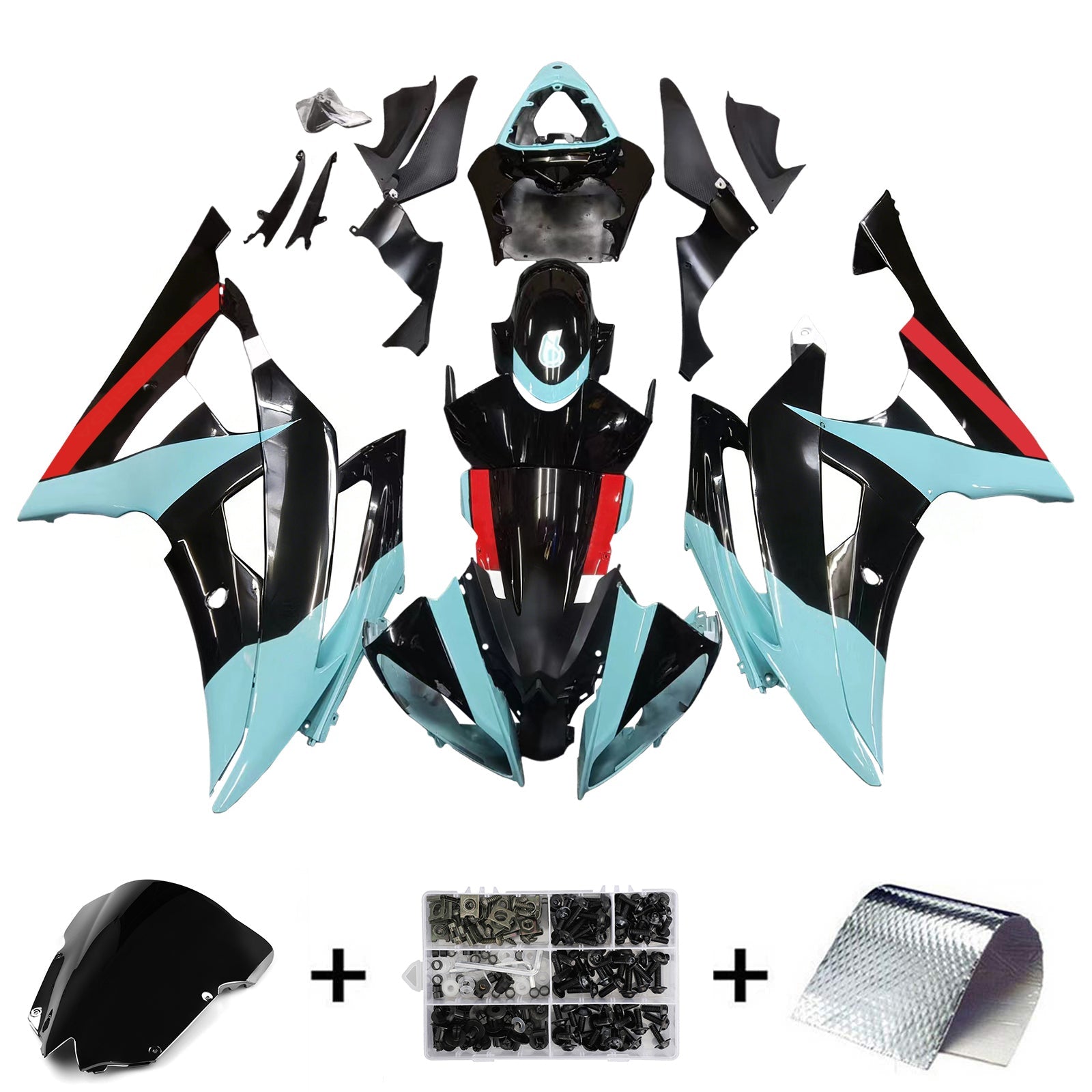 Kit de carénage en plastique ABS pour Yamaha YZF 600 R6 2008-2016