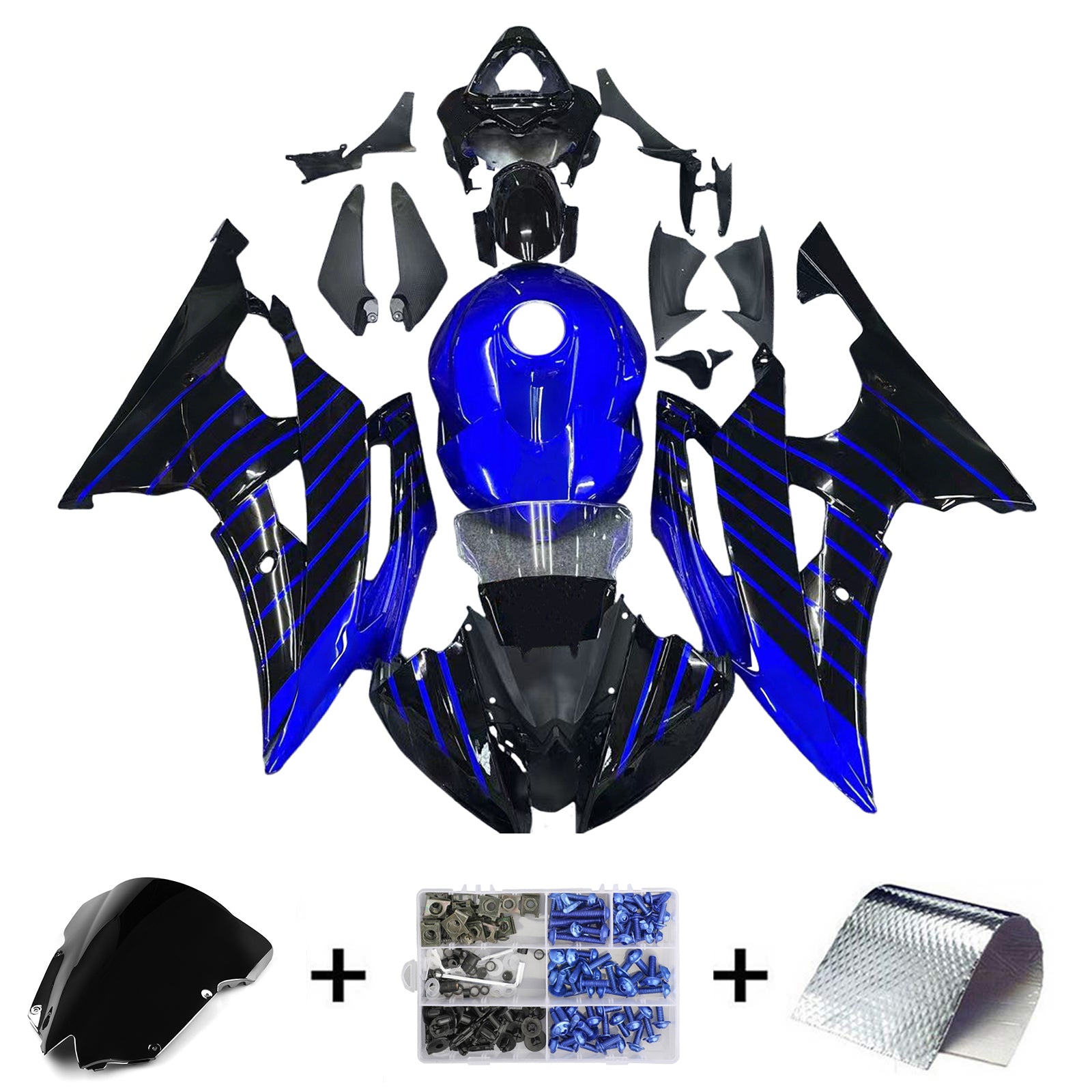 Kit de carenado de inyección Bodywork ABS de plástico apto para Yamaha YZF 600 R6 2008-2016