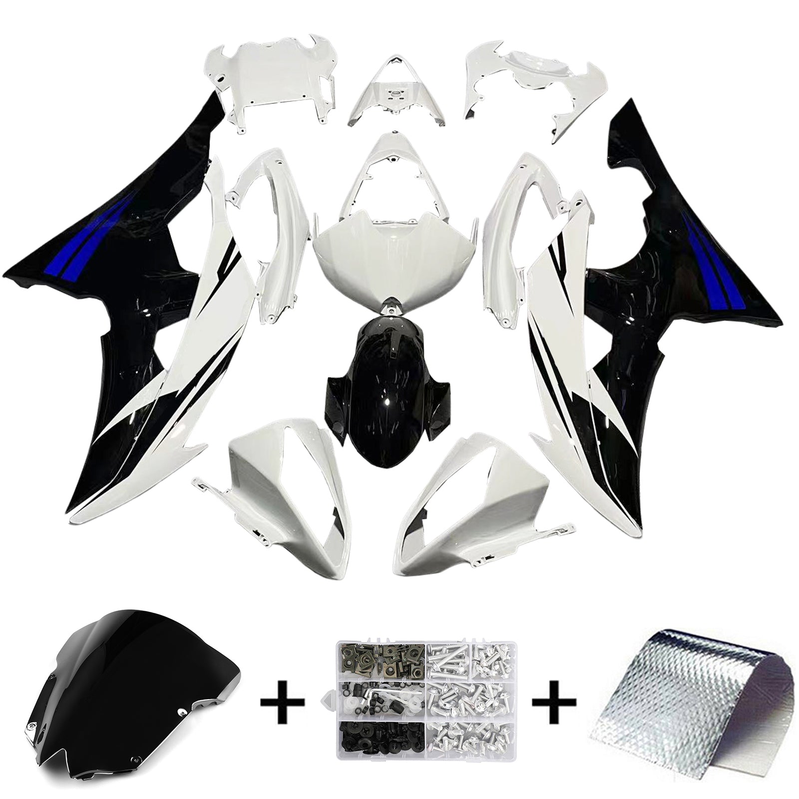 Amotopart Yamaha YZF 600 R6 2008-2016 ABS muovinen korin suojasarja