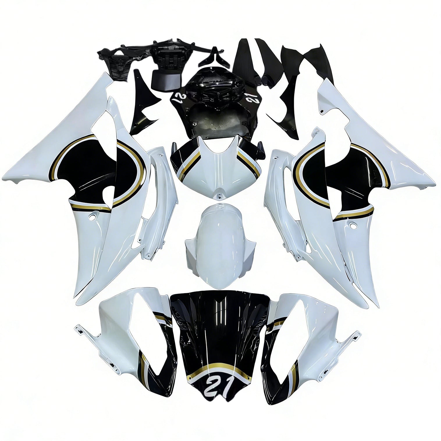 Amotopart Yamaha YZF 600 R6 2008-2016 Kit Carrosserie plastični abs