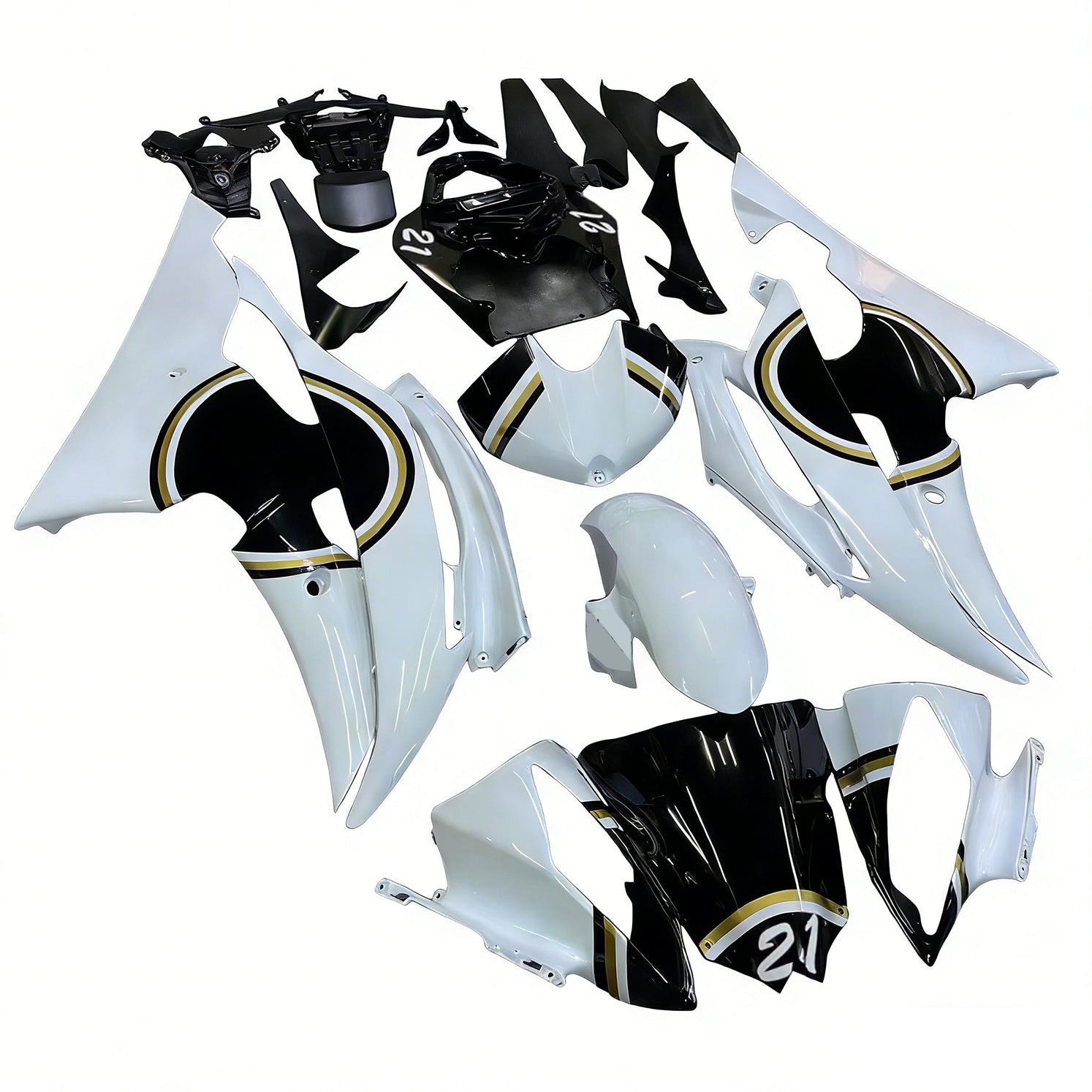 Amotopart Yamaha YZF 600 R6 2008-2016 ABS muovinen korin suojasarja