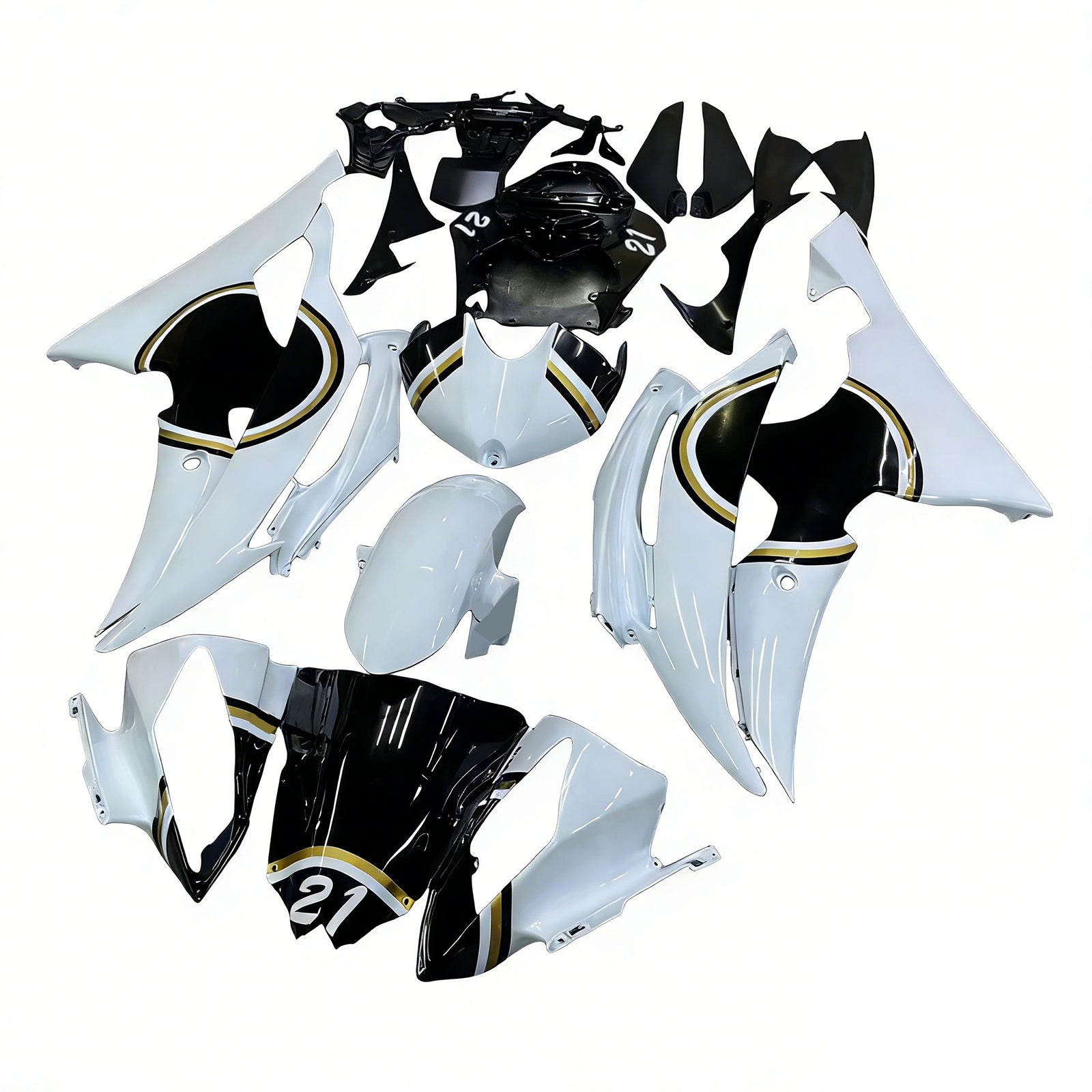 Amotopart Yamaha YZF 600 R6 2008-2016 ABS muovinen korin suojasarja