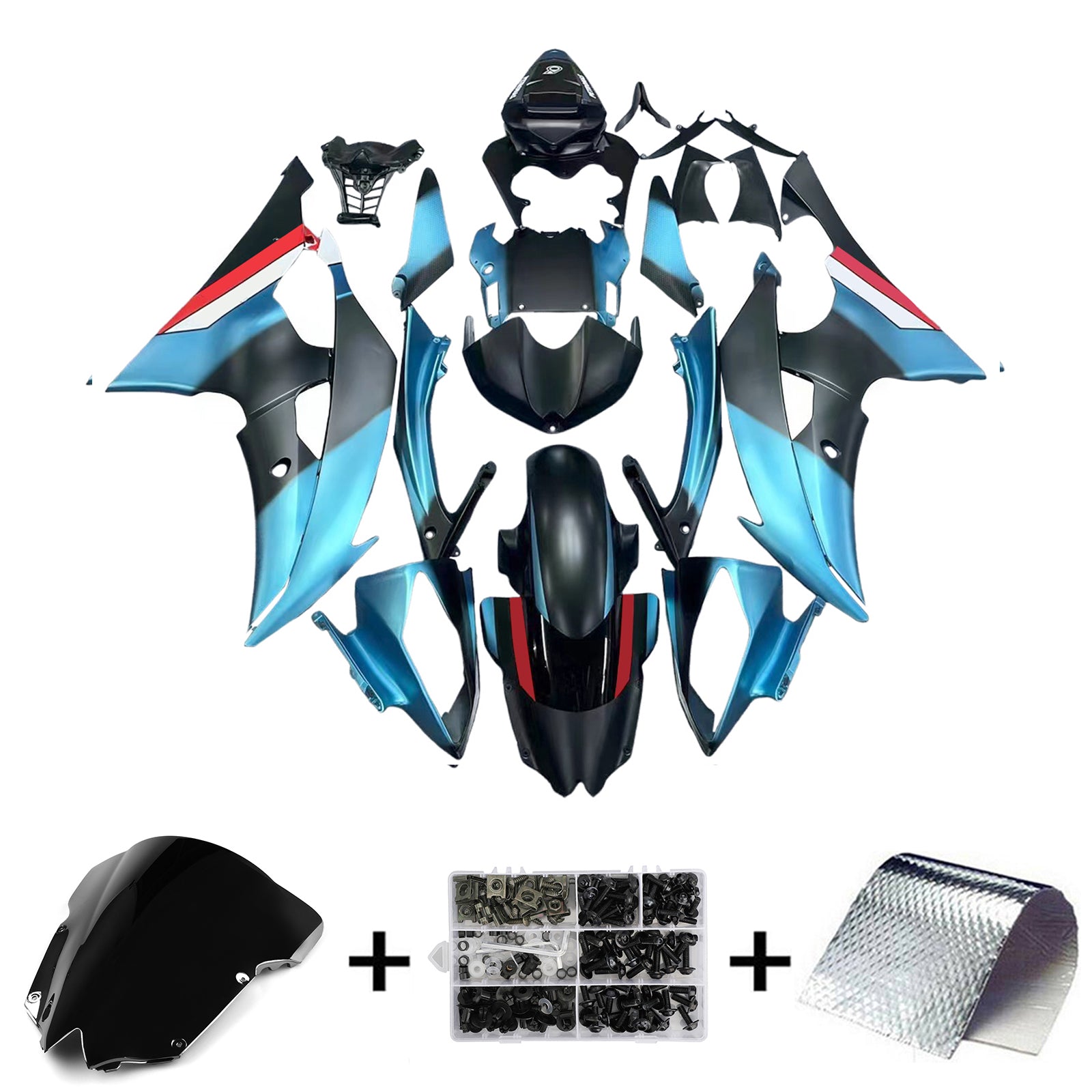 Amotopart Yamaha YZF 600 R6 2008-2016 Kit Carrosserie plastični abs