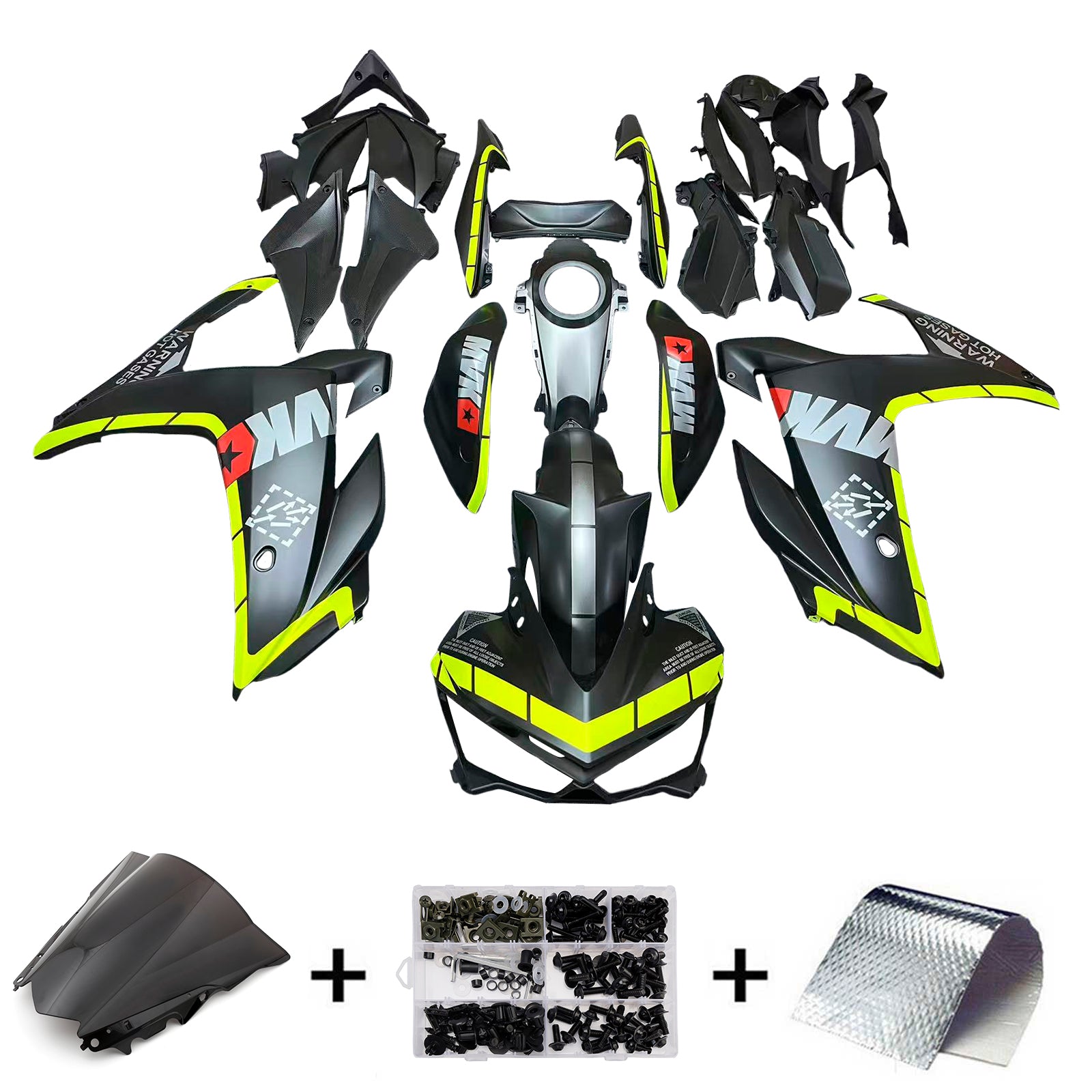 Amotopart Carénage Kit Carrosserie ABS za Yamaha YZF-R3 2014-2018 R25 2015-2017 Generic