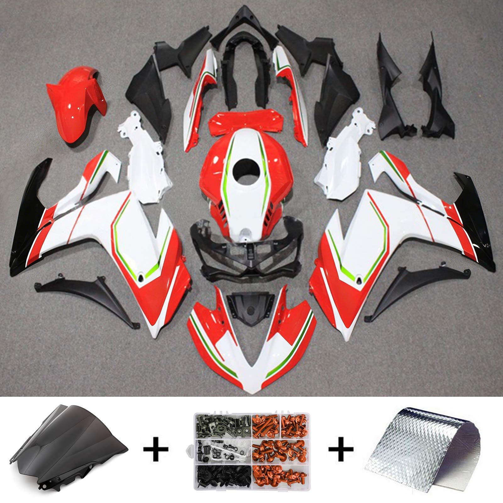 Amotopart Kuipset voor Yamaha YZF-R3 2014-2018 R25 2015-2017 Generiek