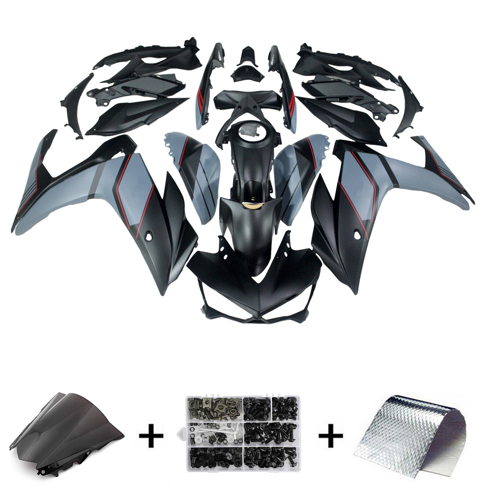 Amotopart Kuipset voor Yamaha YZF-R3 2014-2018 R25 2015-2017 Generiek