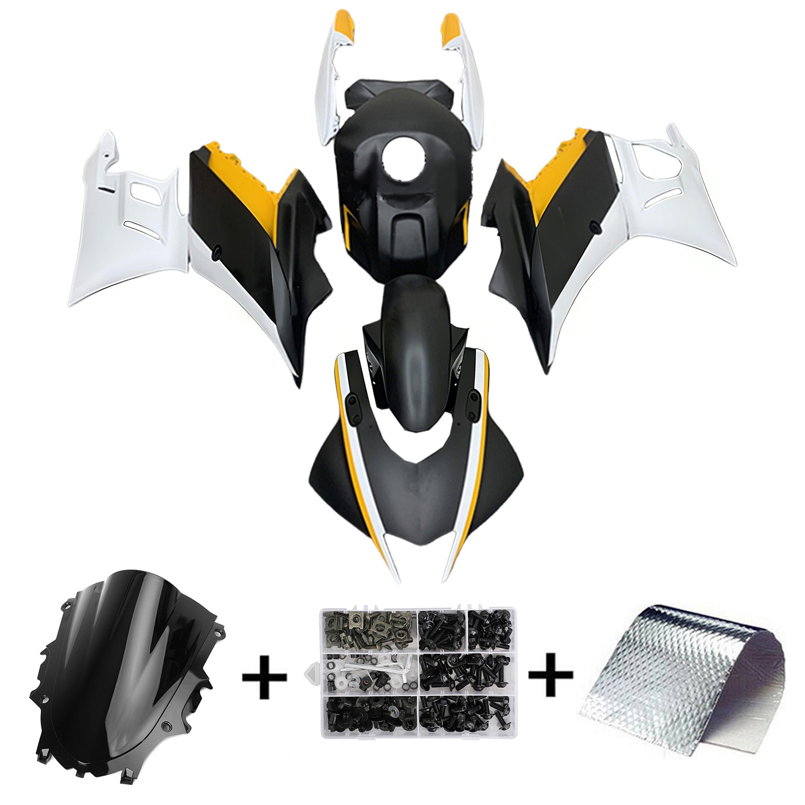 Amotopart Yamaha YZF-R3 R25 2019-2021 ABS muovinen korin suojasarja