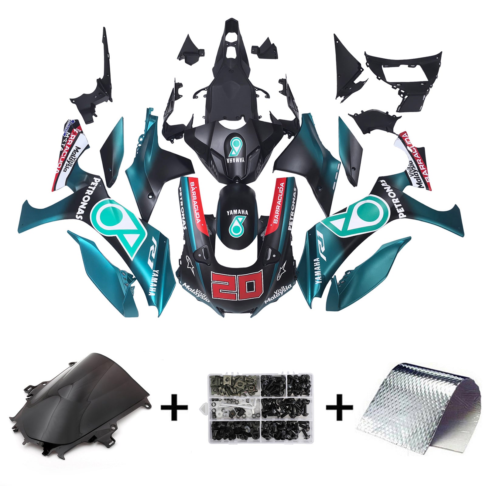 Amotopart Yamaha YZF R1 2020-2023 Kit Carénage Carrosserie Plastique ABS