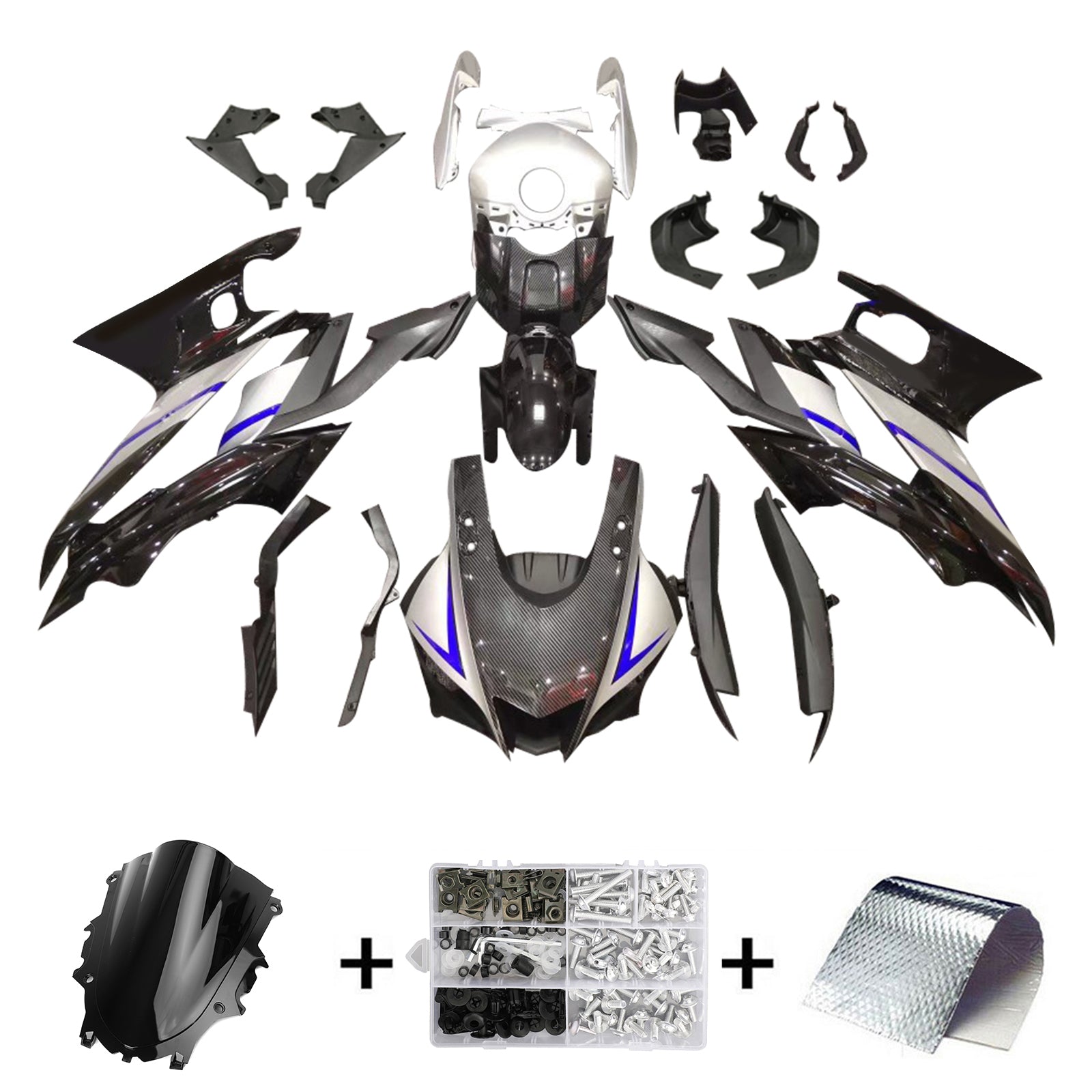 Kit de carénage d'injection Yamaha YZF-R3 R25 2022-2023, carrosserie en plastique ABS