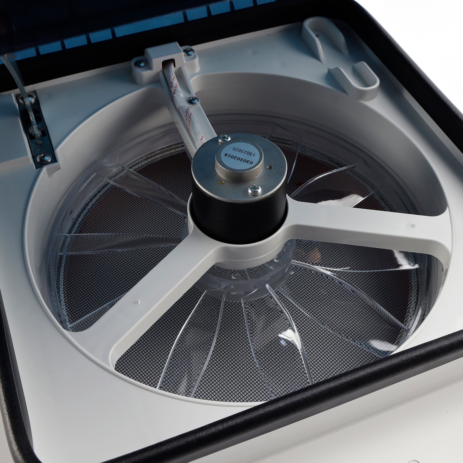 Ventilatore per lucernario per camper da 11" 12 V con luce a LED per camper e roulotte, motore a 3 velocità