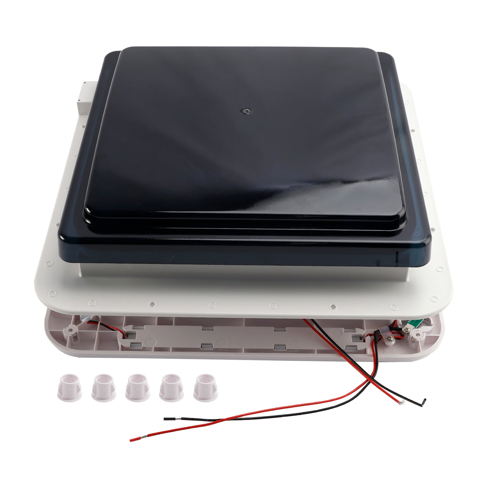 Tragaluz para vehículos recreativos DC12V duradero y eficiente con pantalla de acero inoxidable