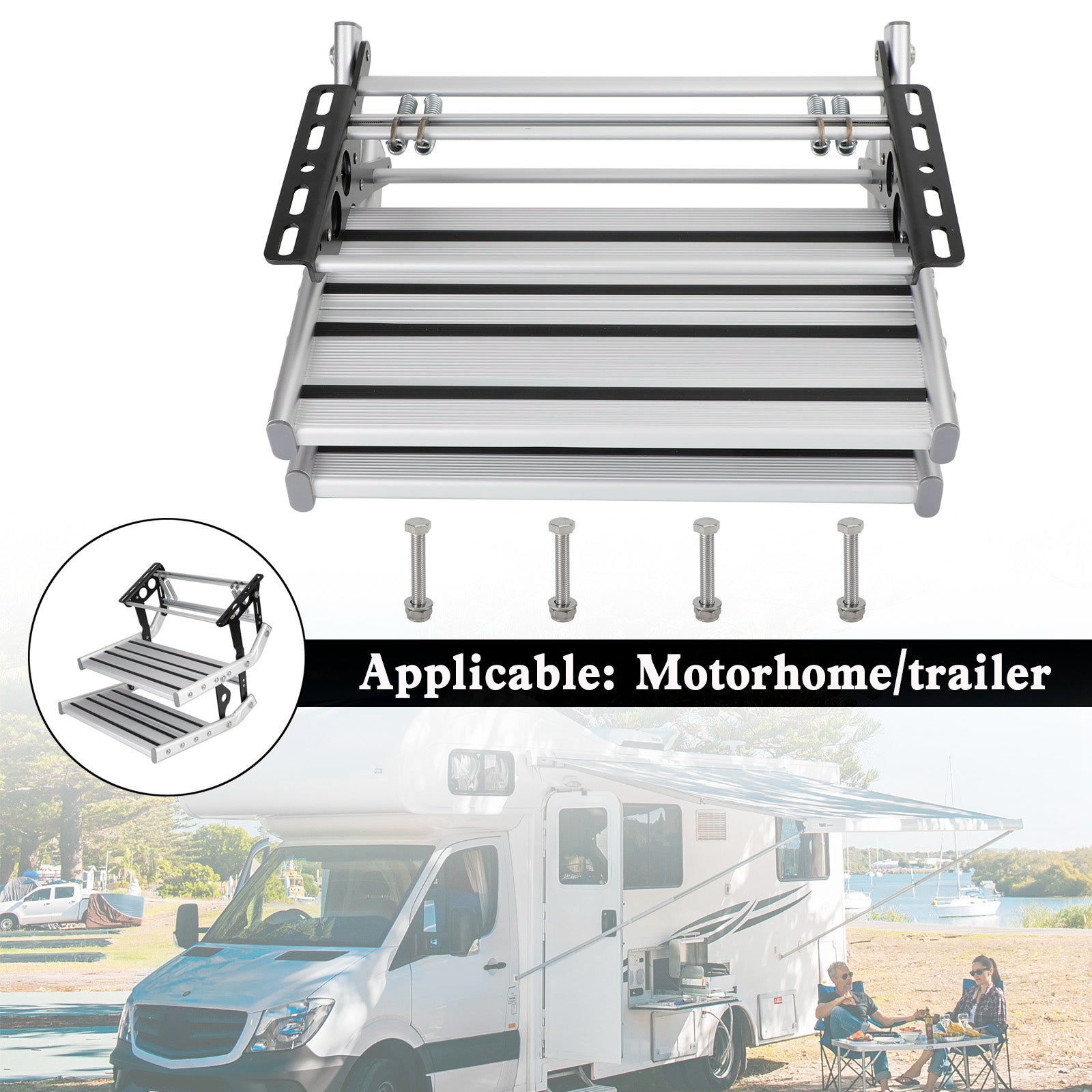 Double marche antidérapante pour camping-car (150 kg)